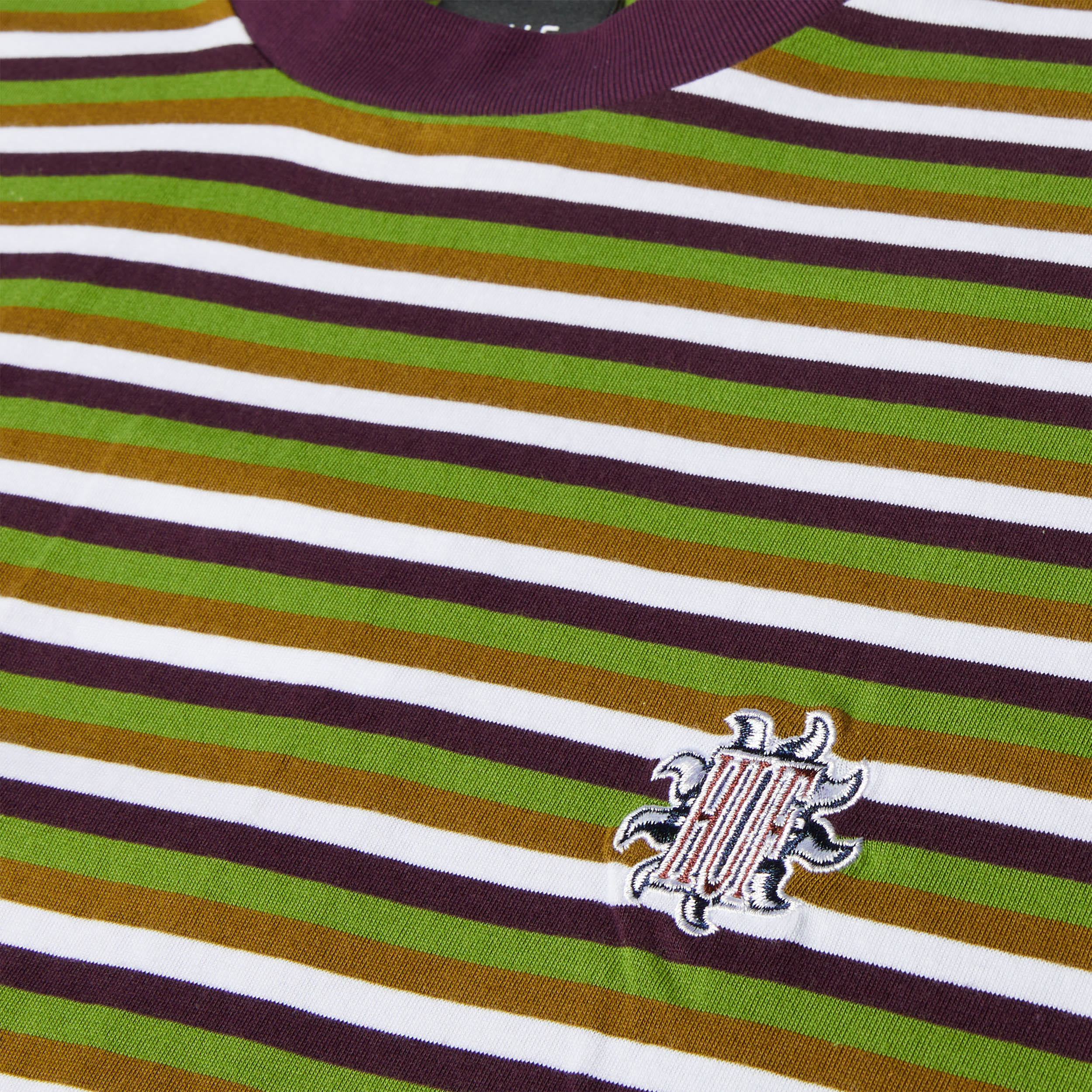Huf Apollo Striped Shortsleeve Knit Boxy Top Green