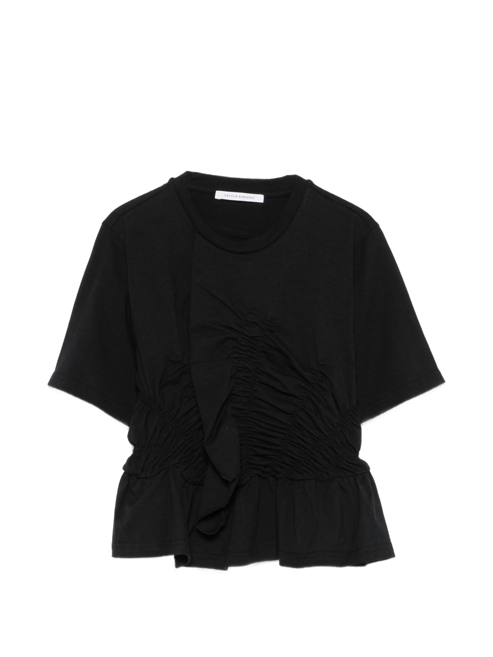 Cecilie Bahnsen Windflower - embroidered peplum T - shirt