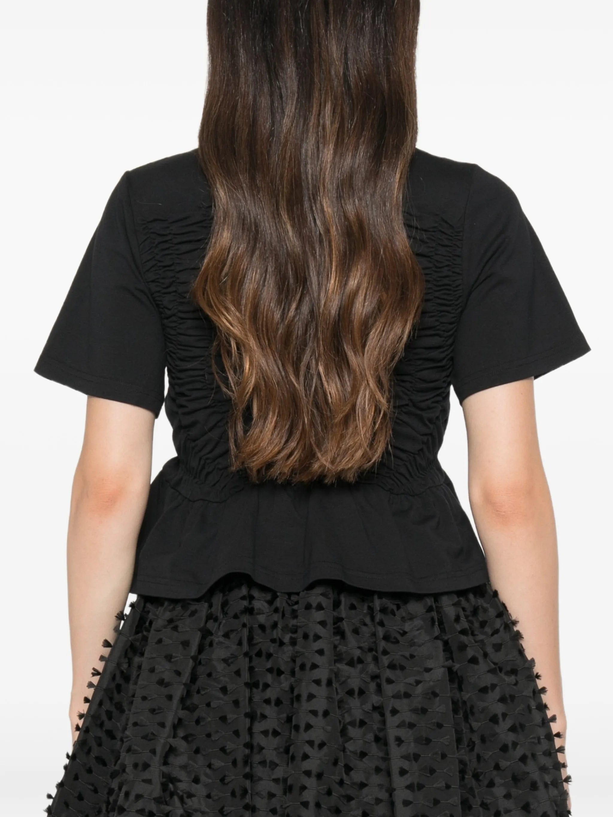 Cecilie Bahnsen Windflower - embroidered peplum T - shirt