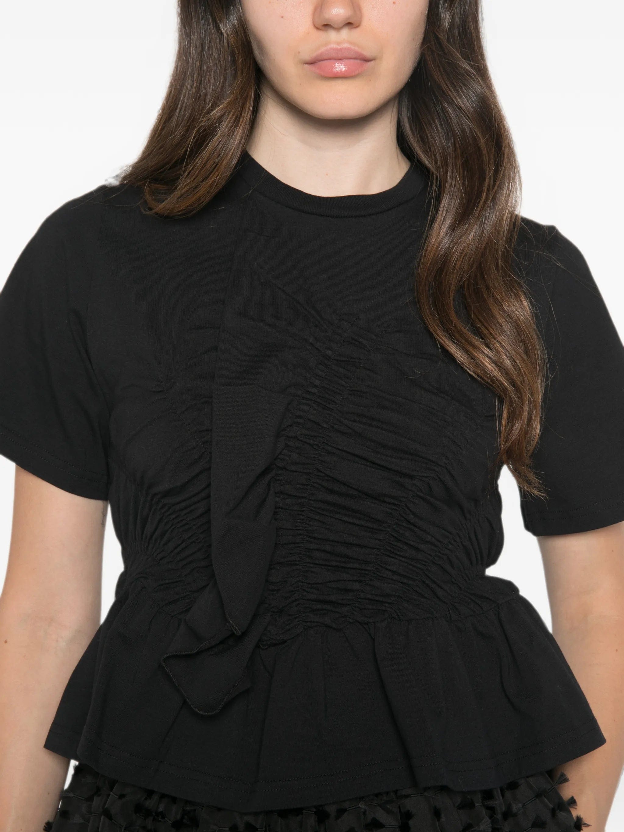Cecilie Bahnsen Windflower - embroidered peplum T - shirt