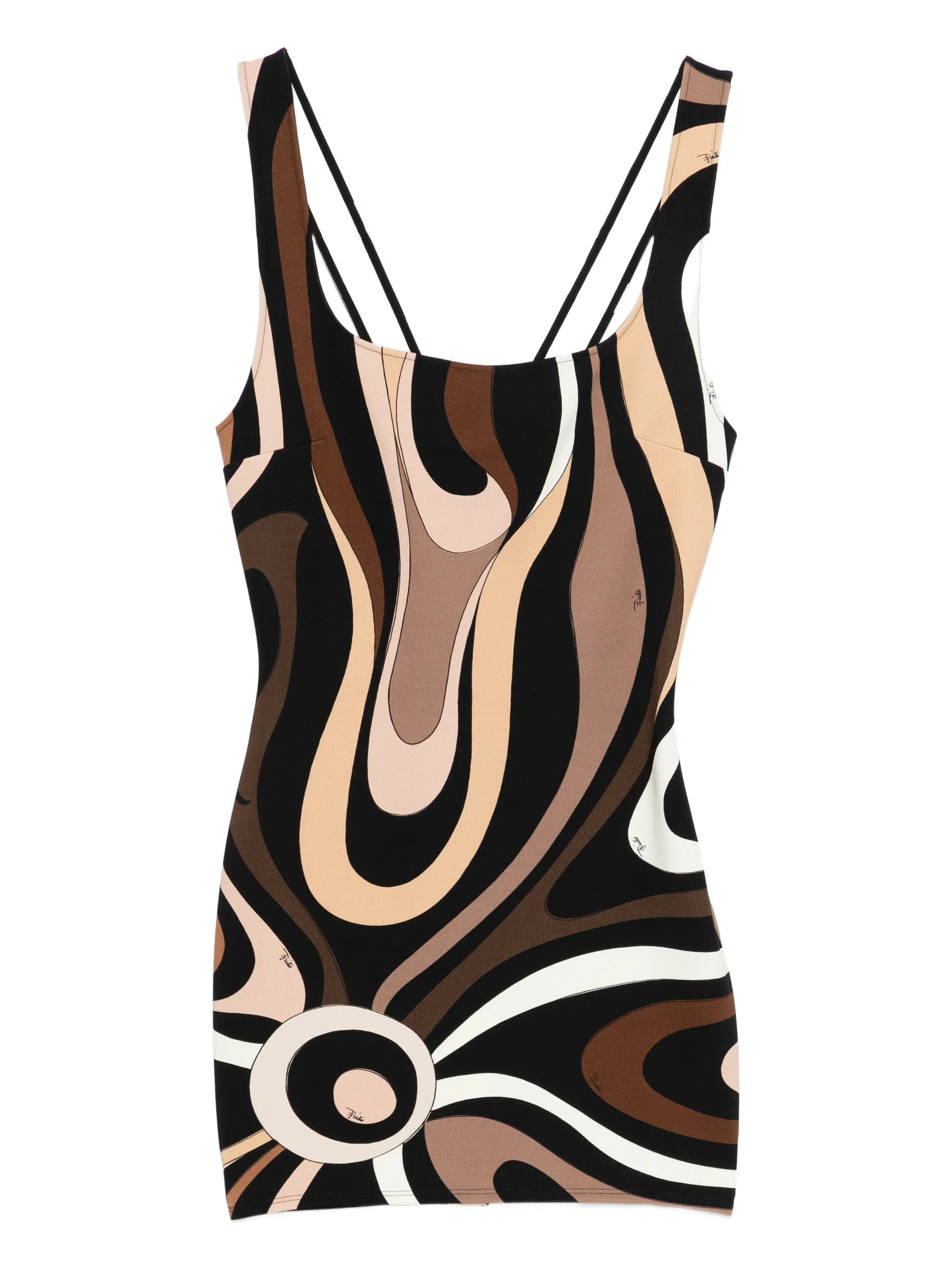 PUCCI square - neck marmo - print mini dress