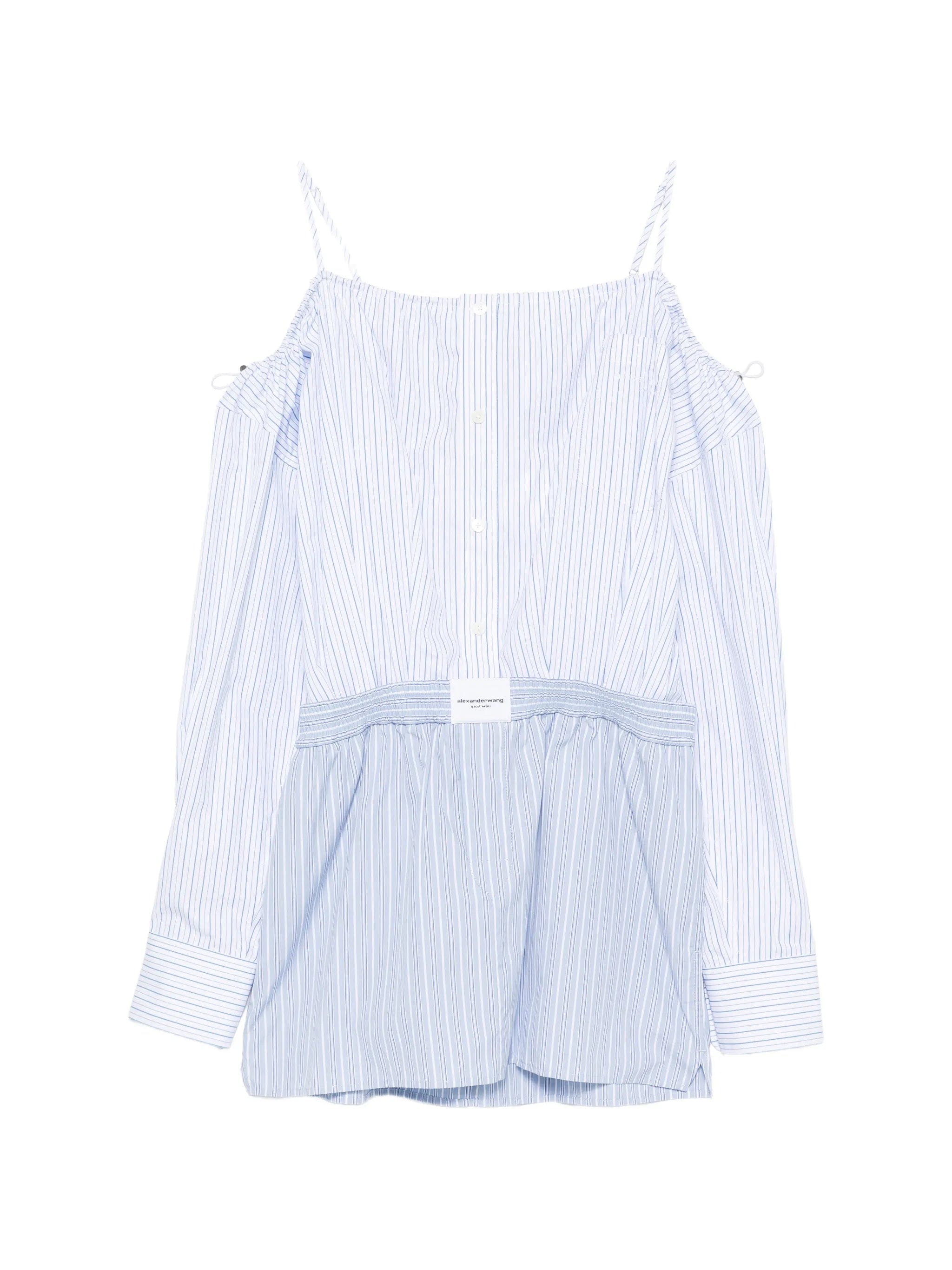 Alexander Wang striped off - shoulder mini dress