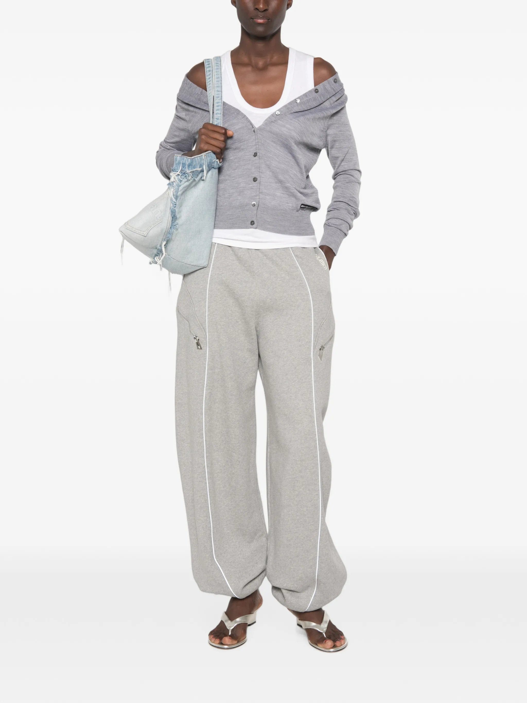 Alexander Wang off - shoulder button - down cardigan