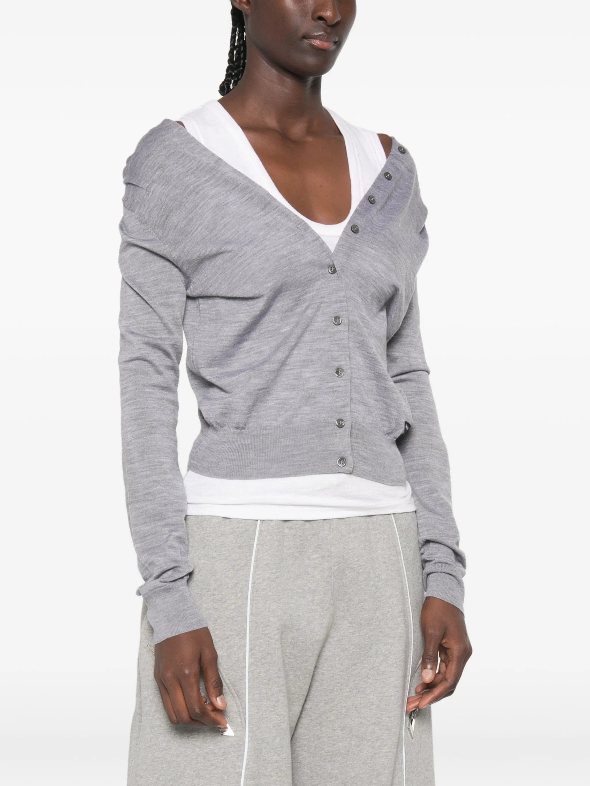 Alexander Wang off - shoulder button - down cardigan