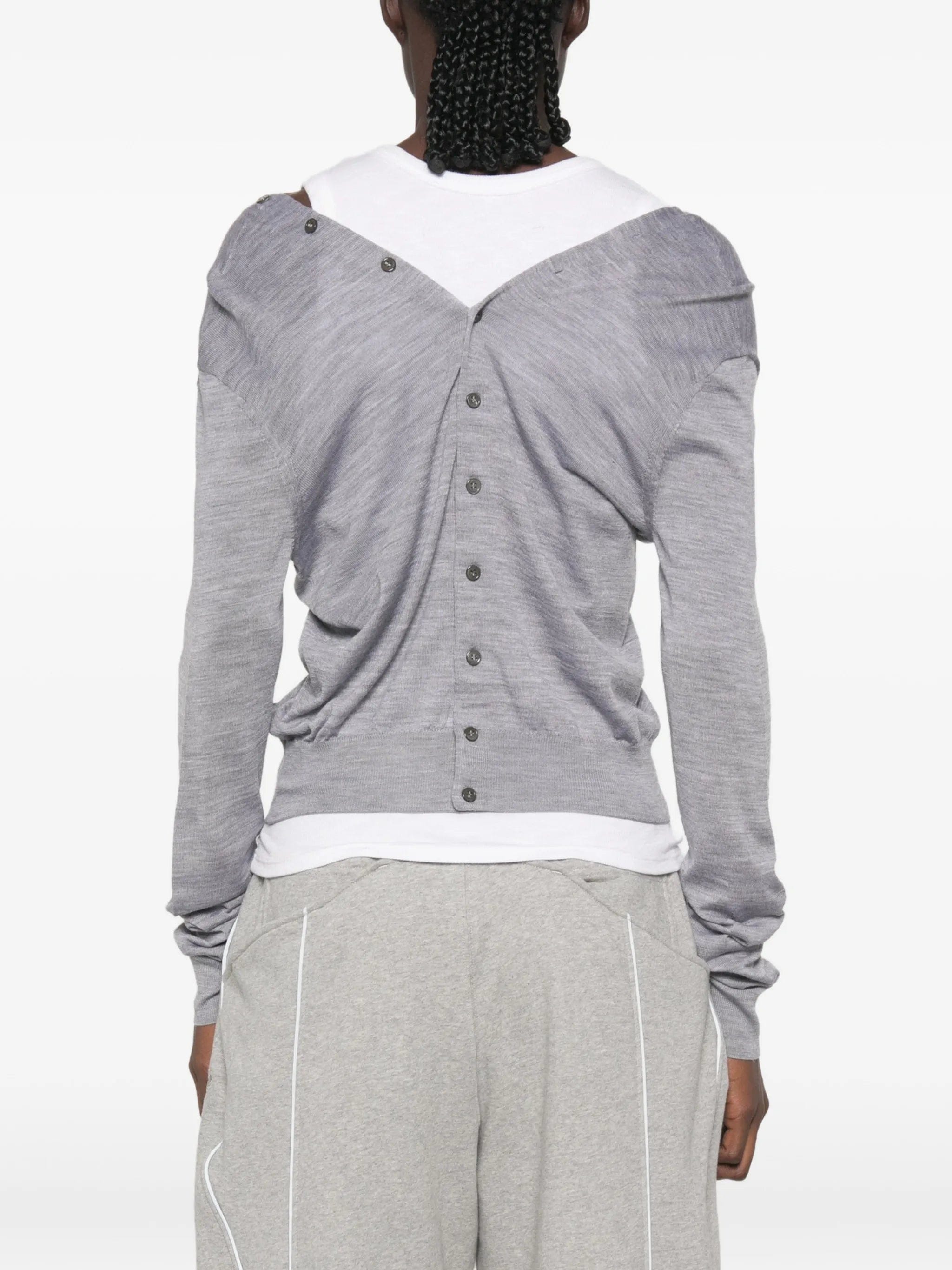 Alexander Wang off - shoulder button - down cardigan