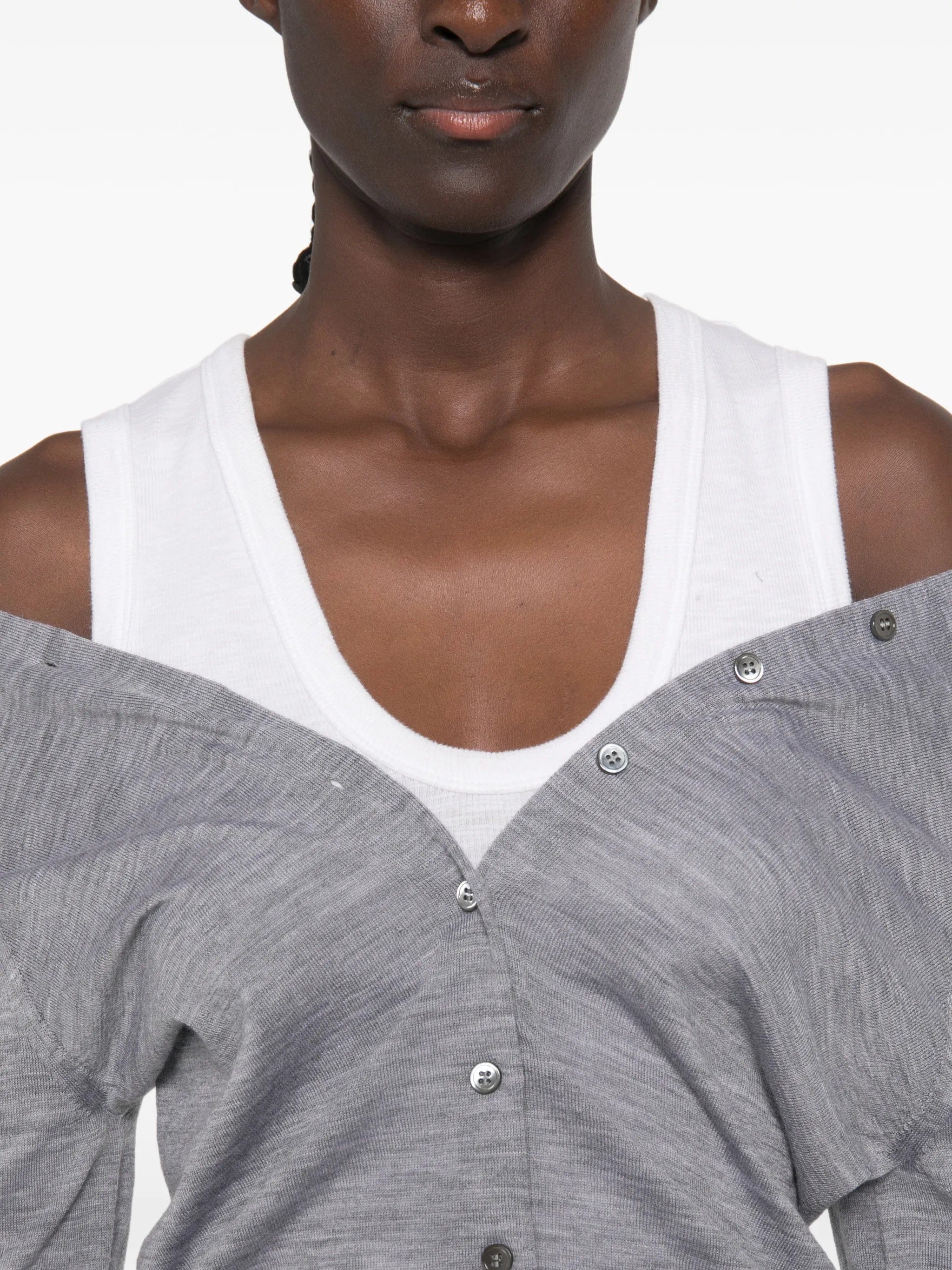 Alexander Wang off - shoulder button - down cardigan
