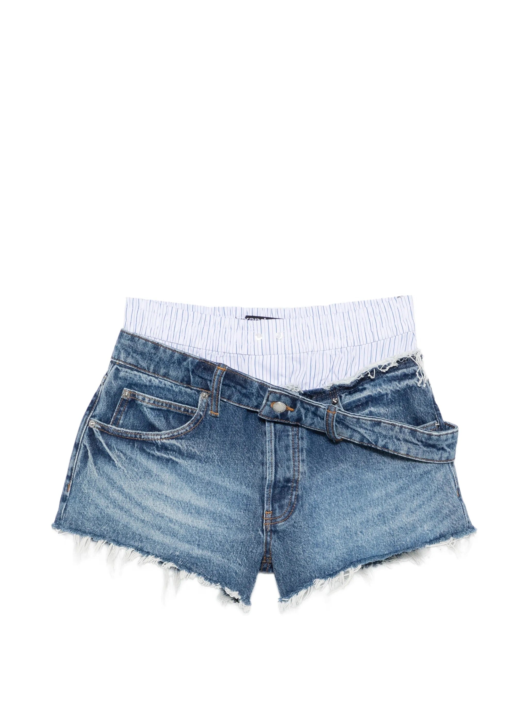 Alexander Wang boxer - waistband denim shorts