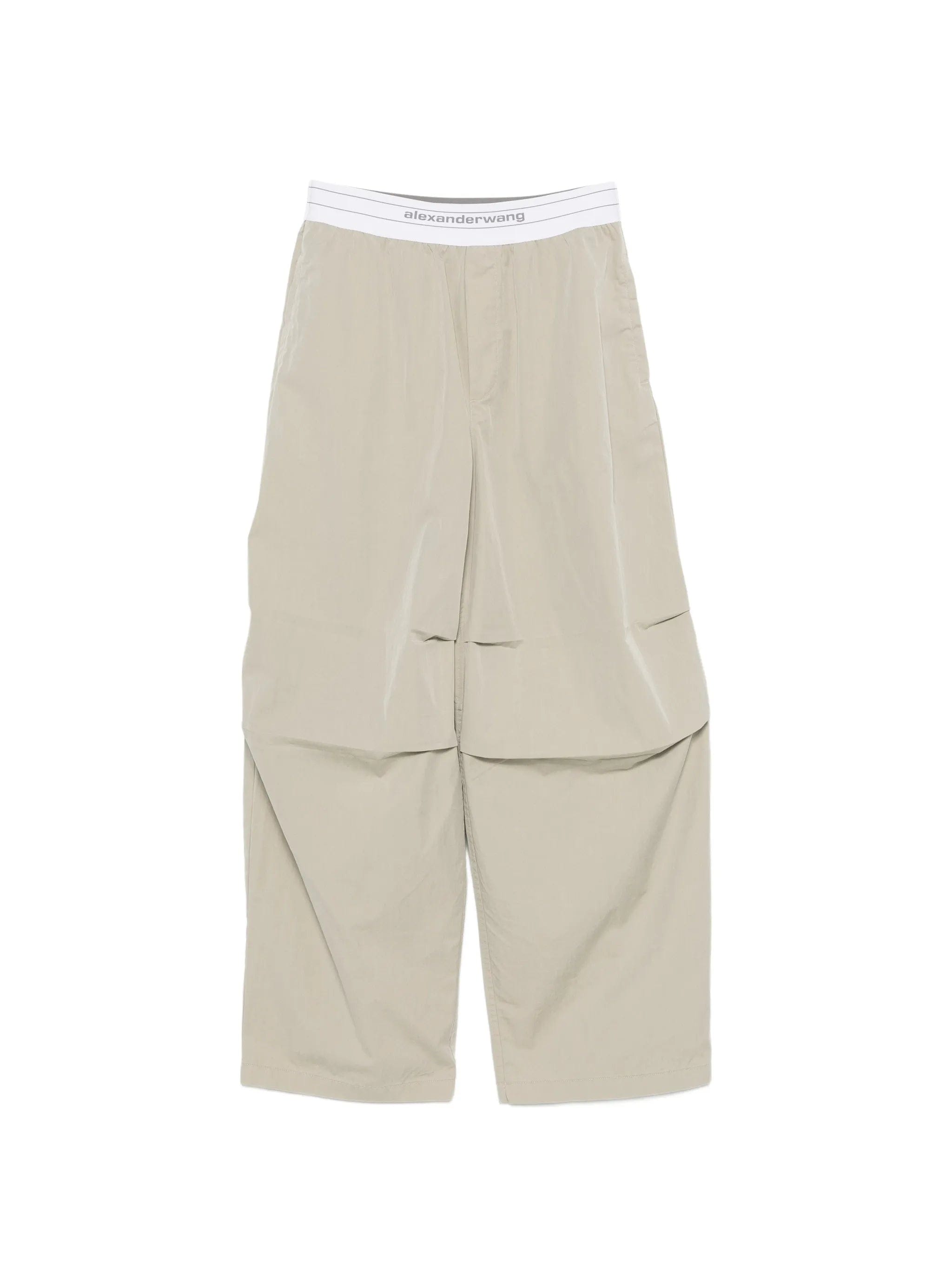 Alexander Wang logo - elastic pleated - knee trousers
