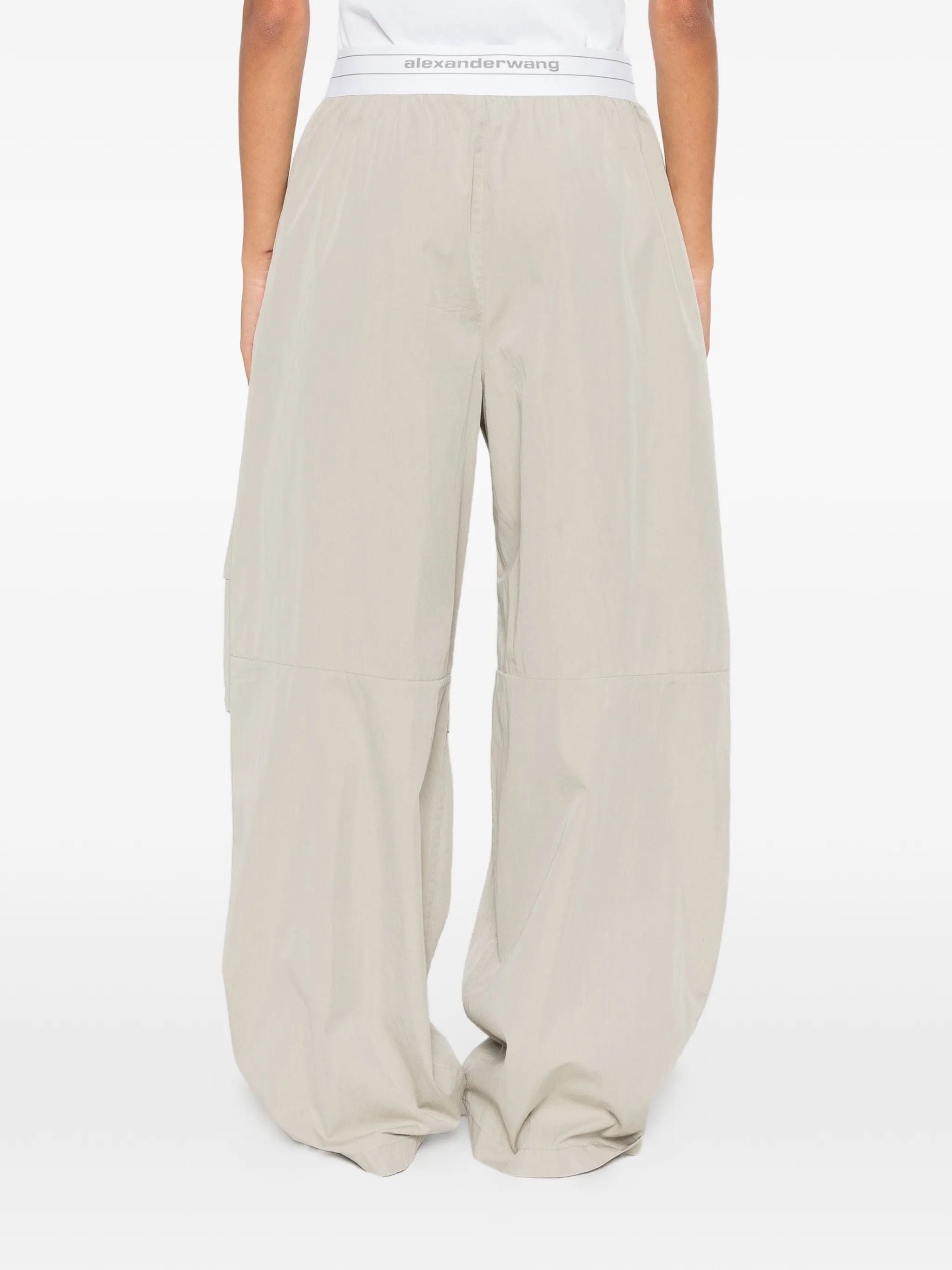 Alexander Wang logo - elastic pleated - knee trousers