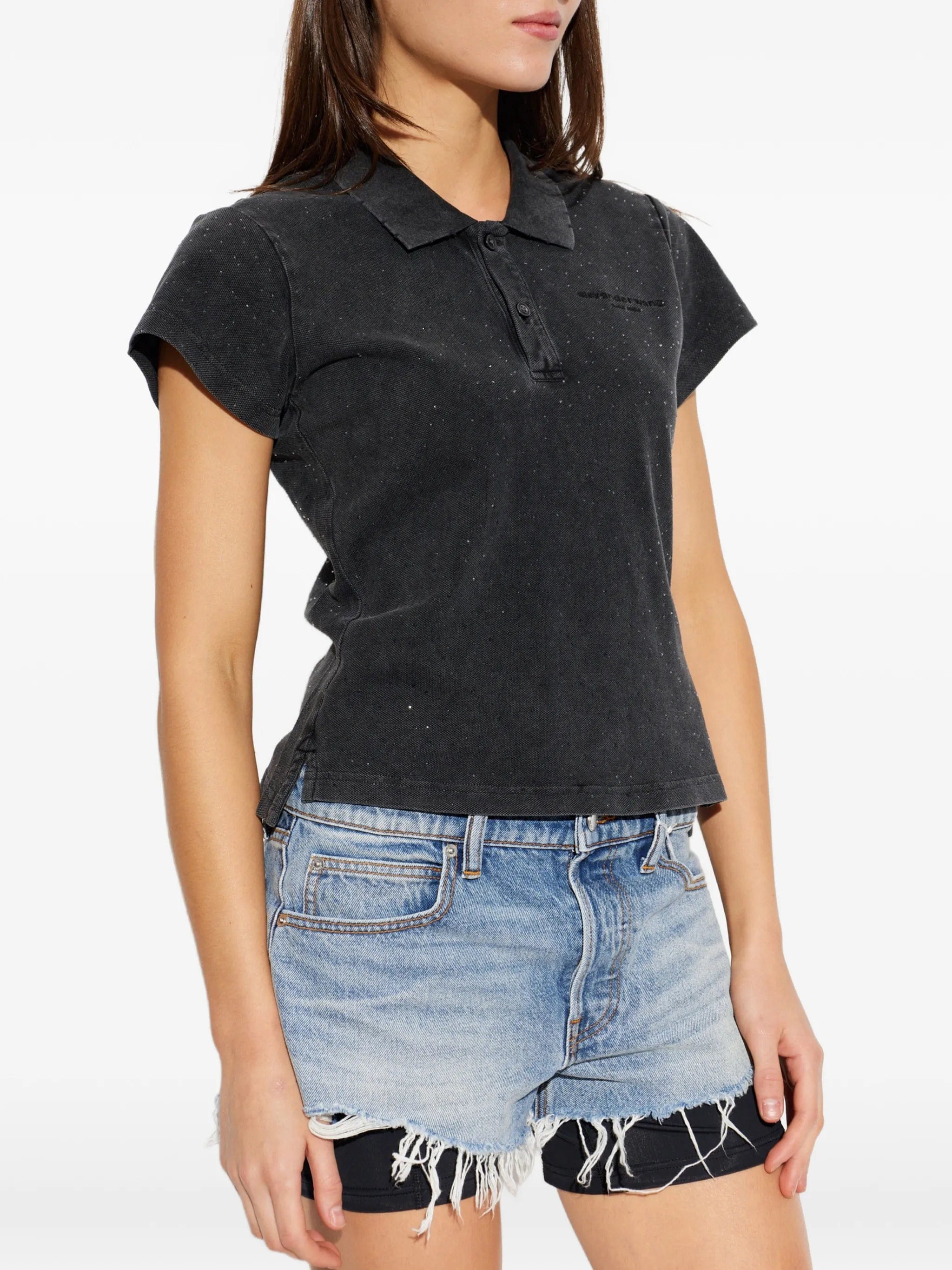 Alexander Wang crystal - embellished polo shirt