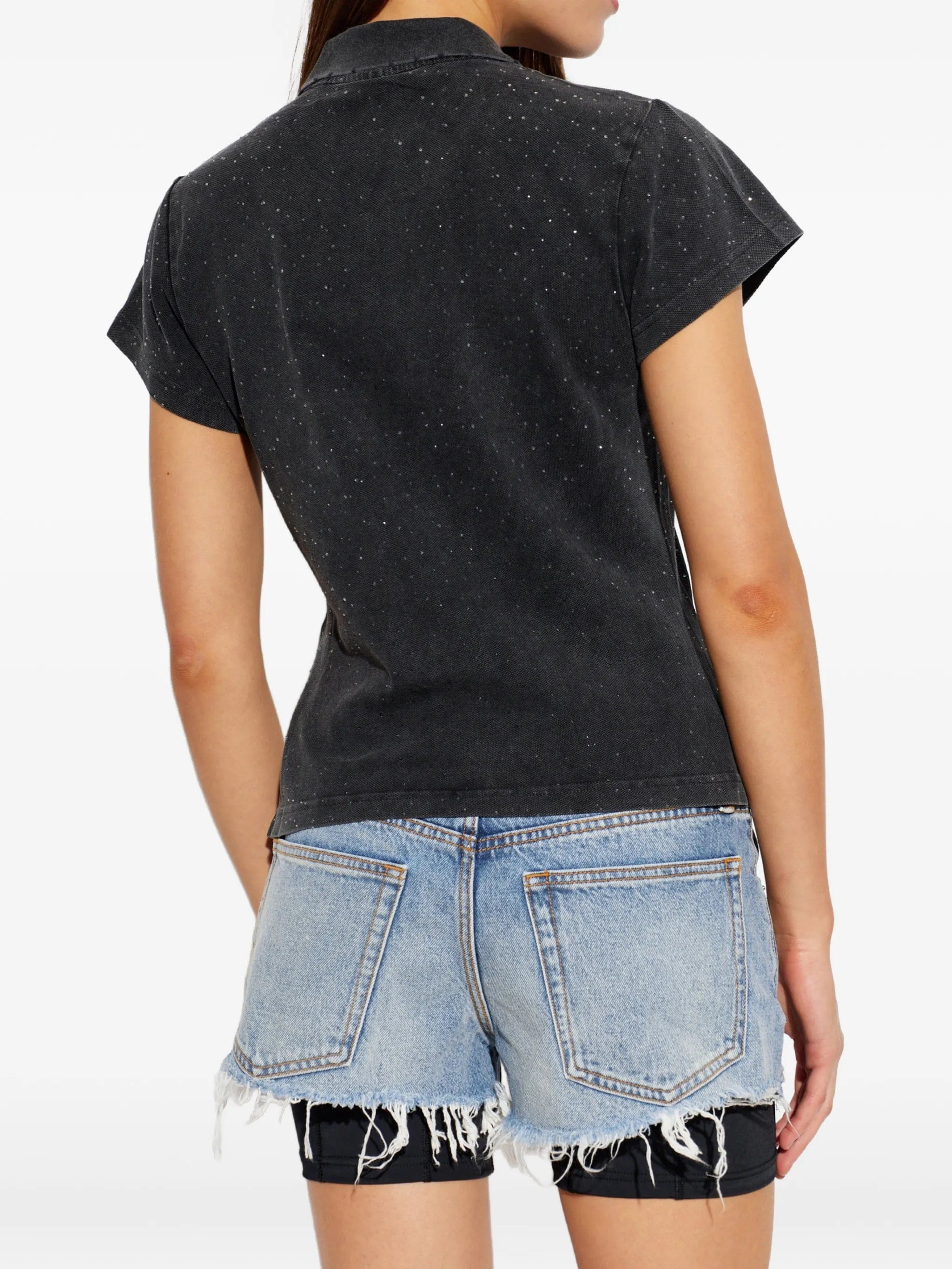Alexander Wang crystal - embellished polo shirt