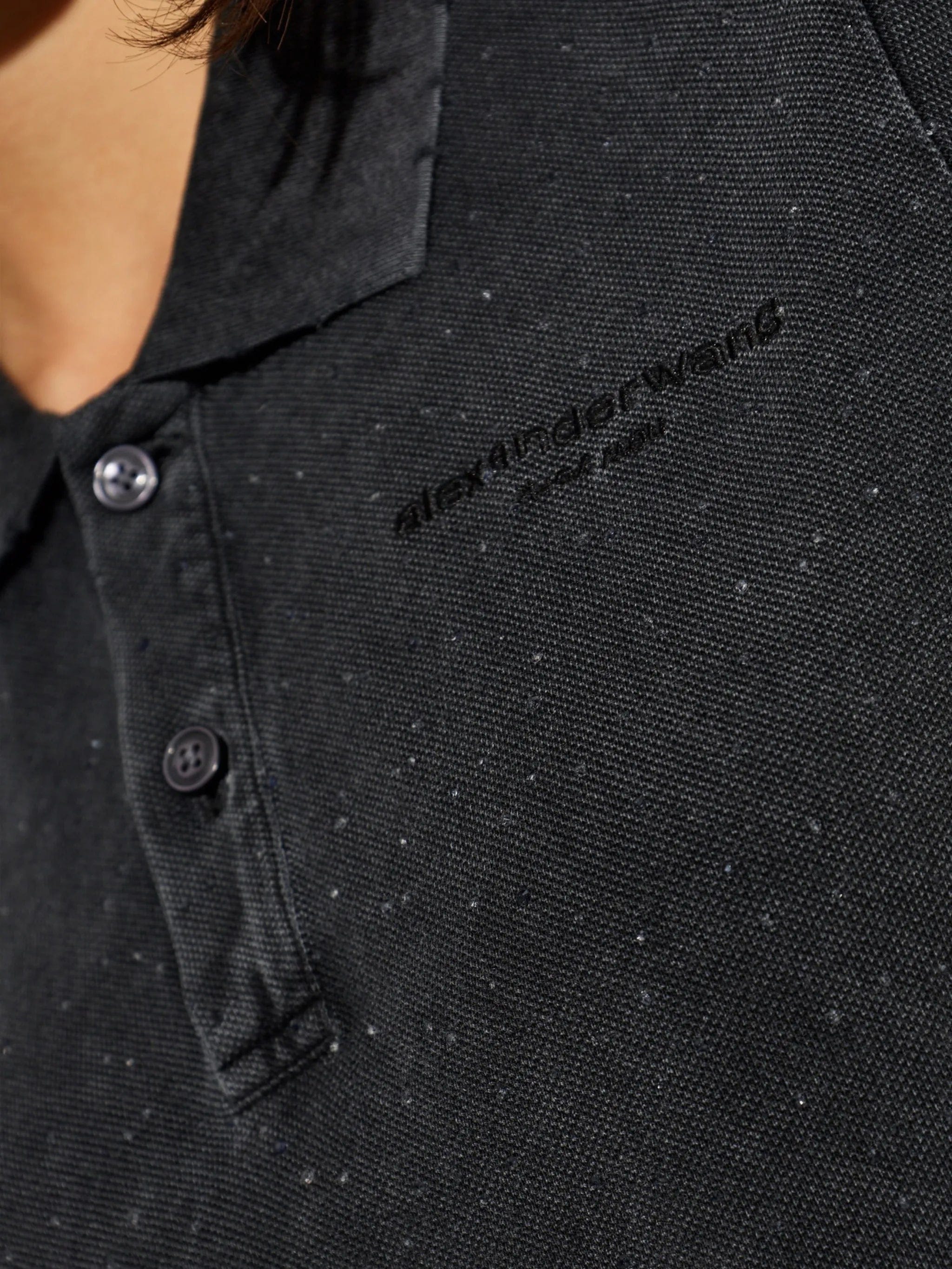 Alexander Wang crystal - embellished polo shirt