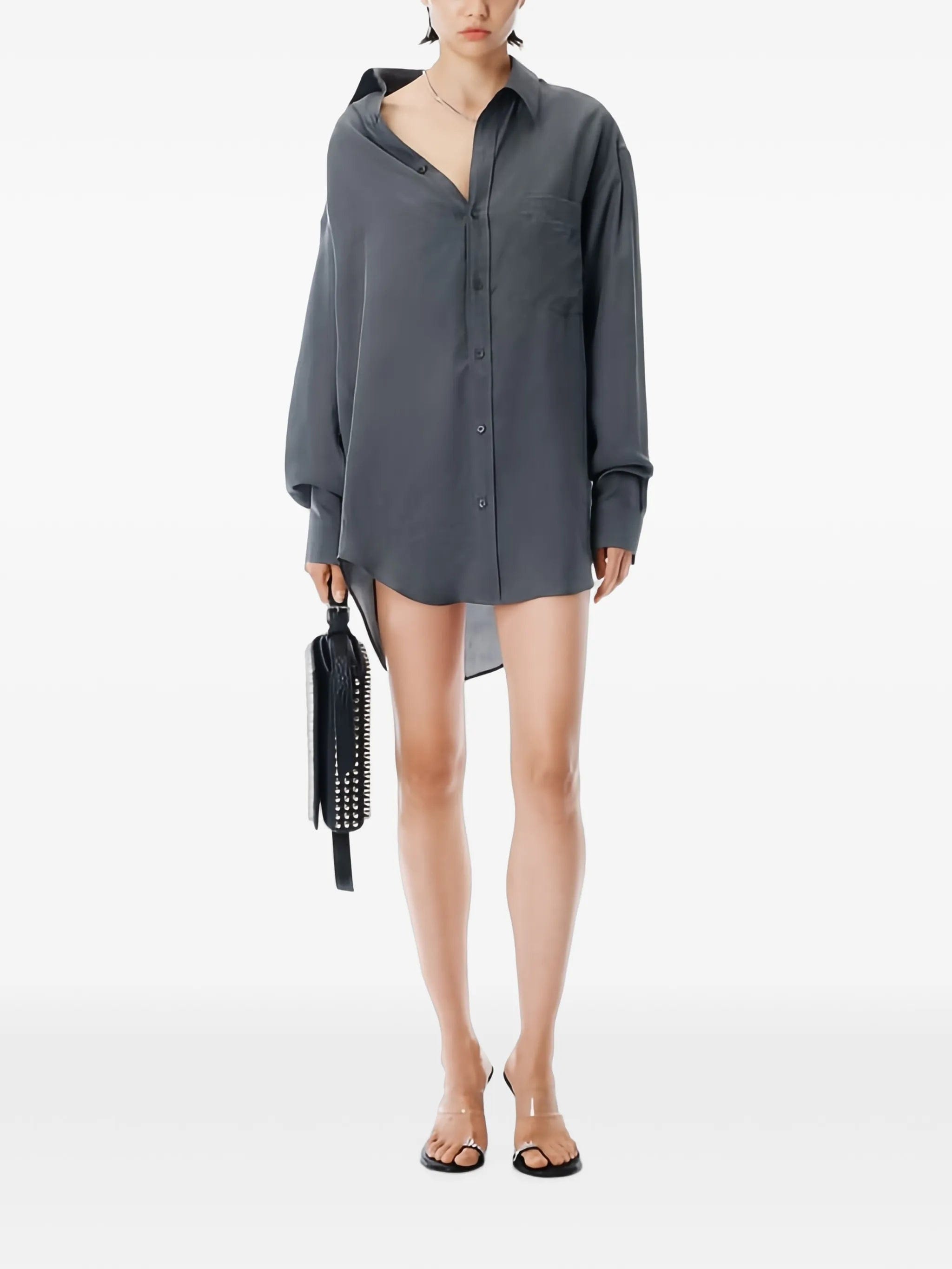 Alexander Wang off - shoulder shirt mini dress