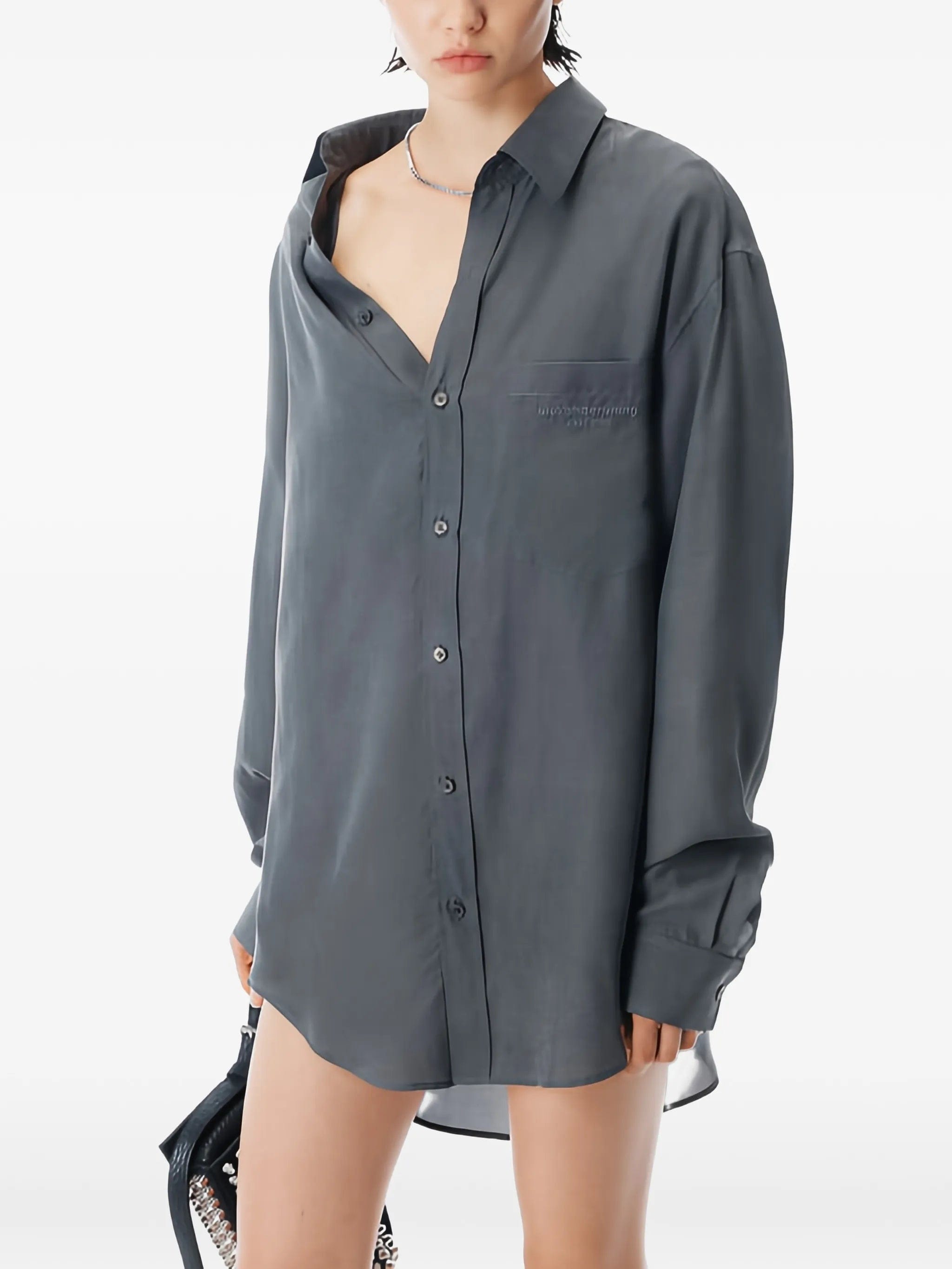 Alexander Wang off - shoulder shirt mini dress