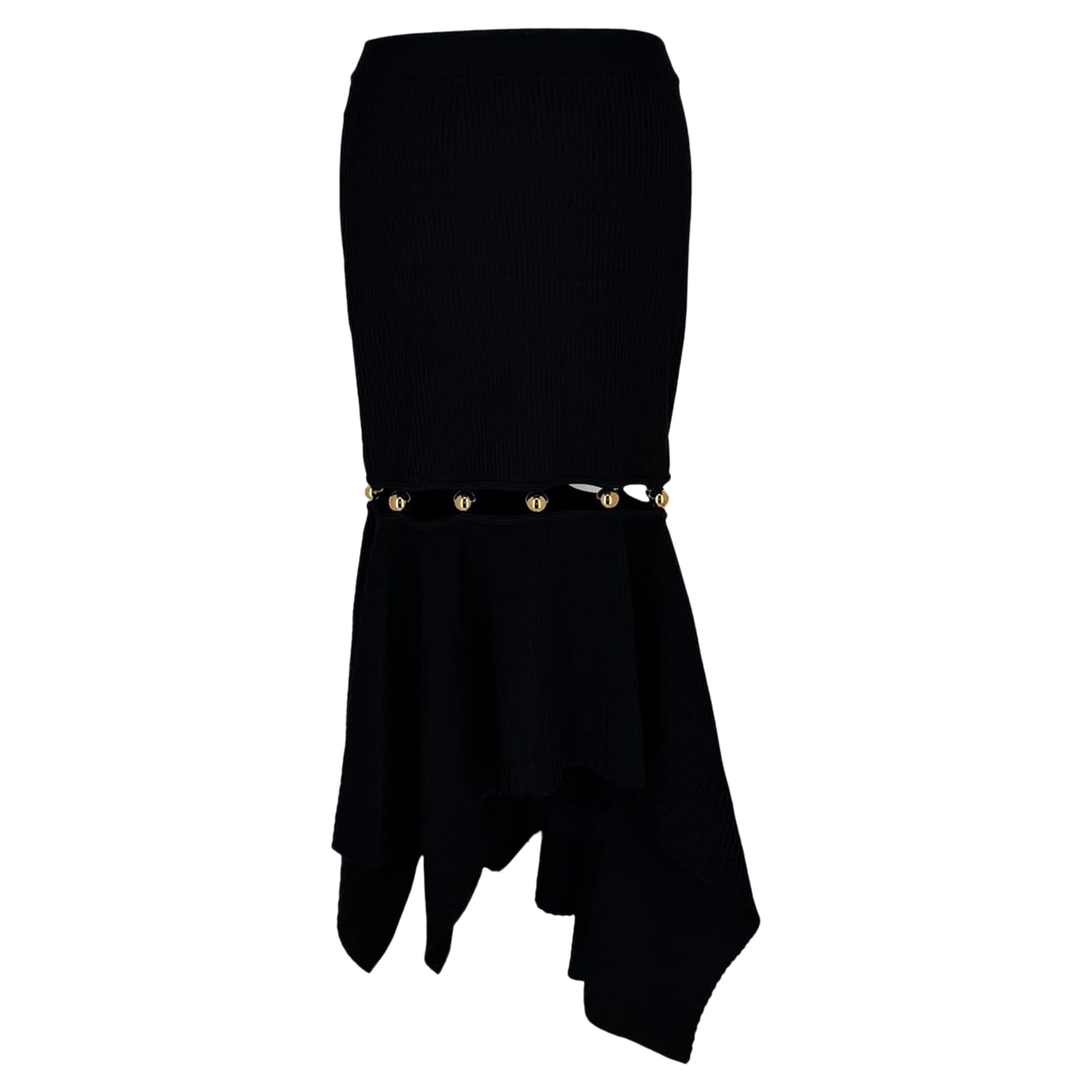 Alexander Wang Knitted Midi Skirt in Black Viscose