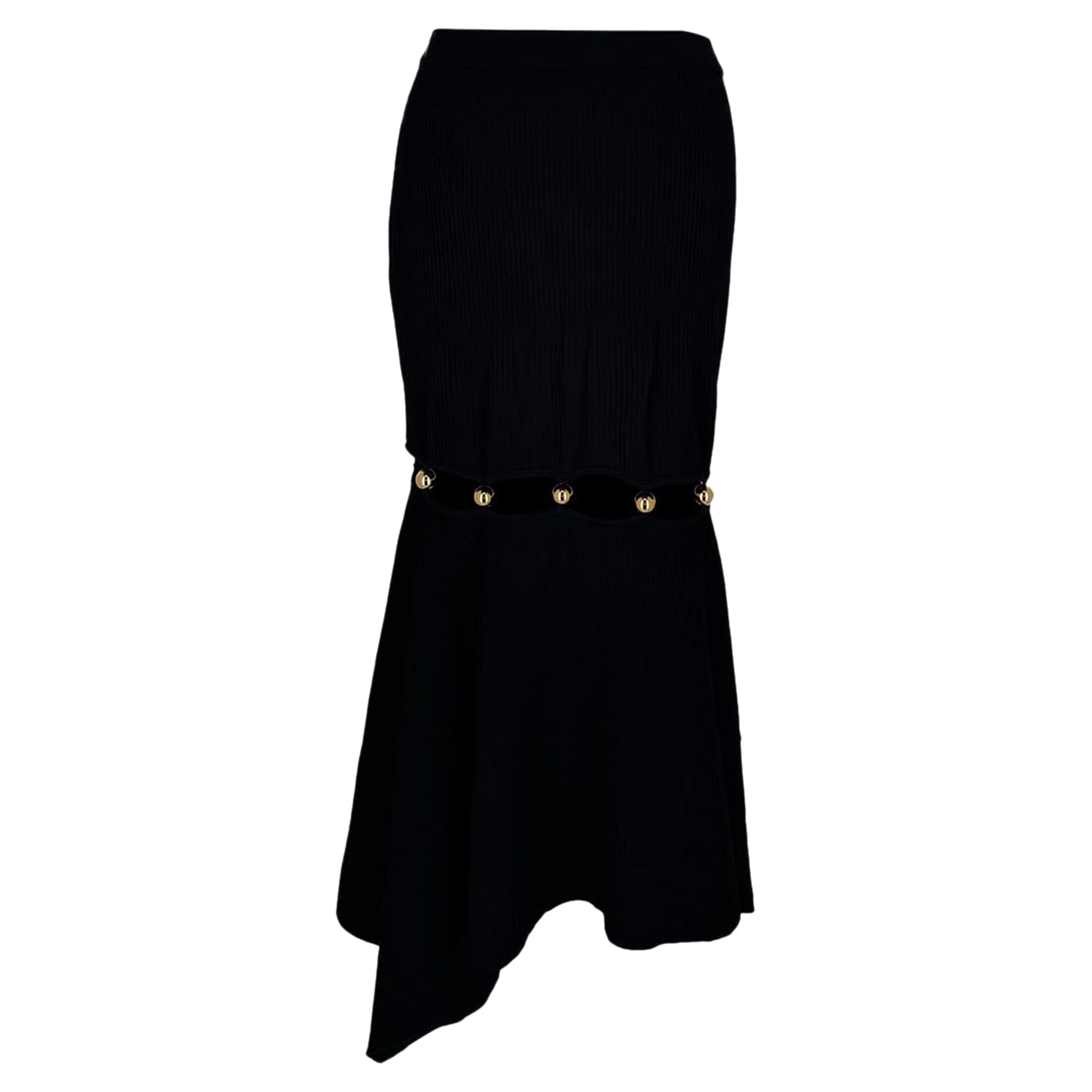 Alexander Wang Knitted Midi Skirt in Black Viscose