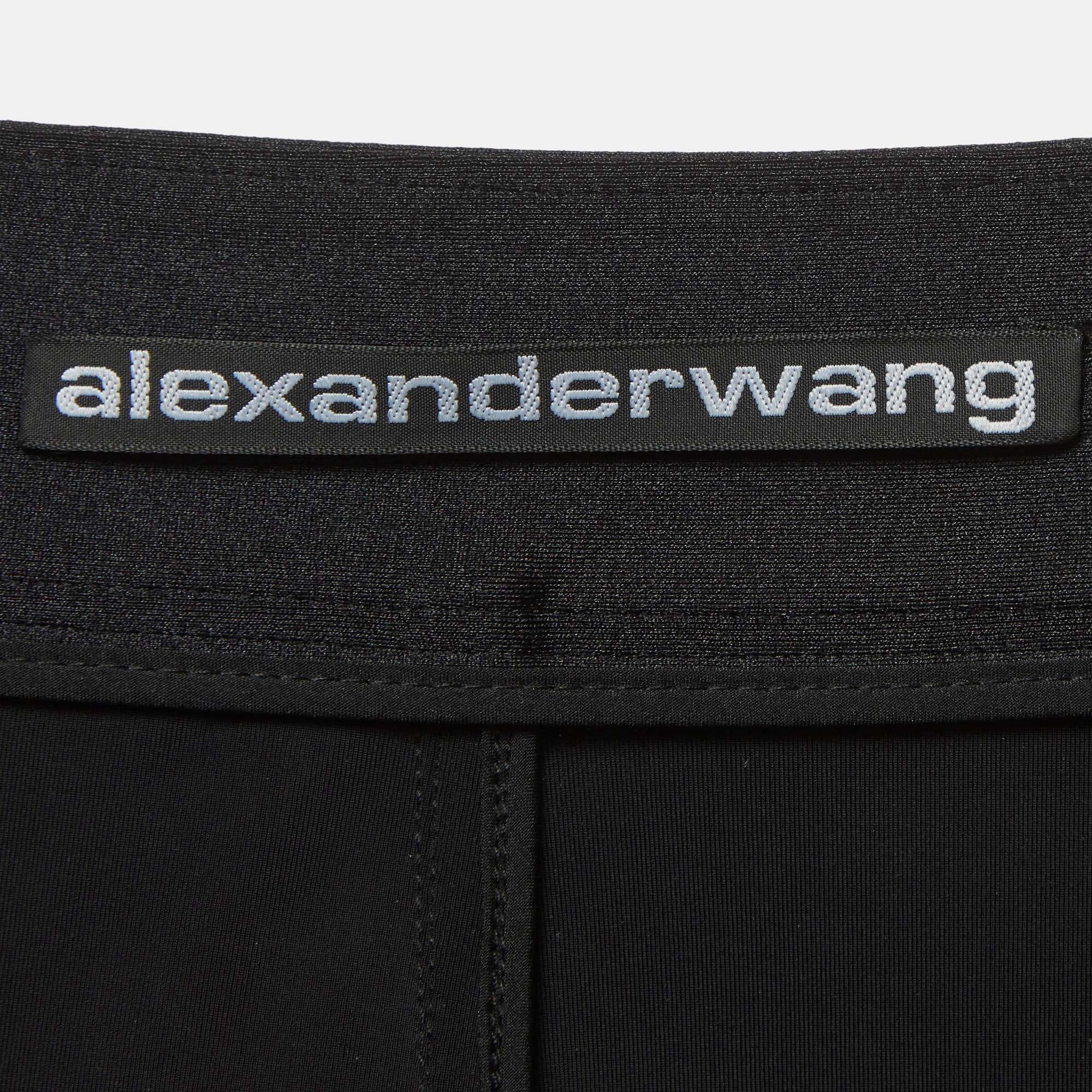 Alexander Wang Black Leather Wide Leg Pants