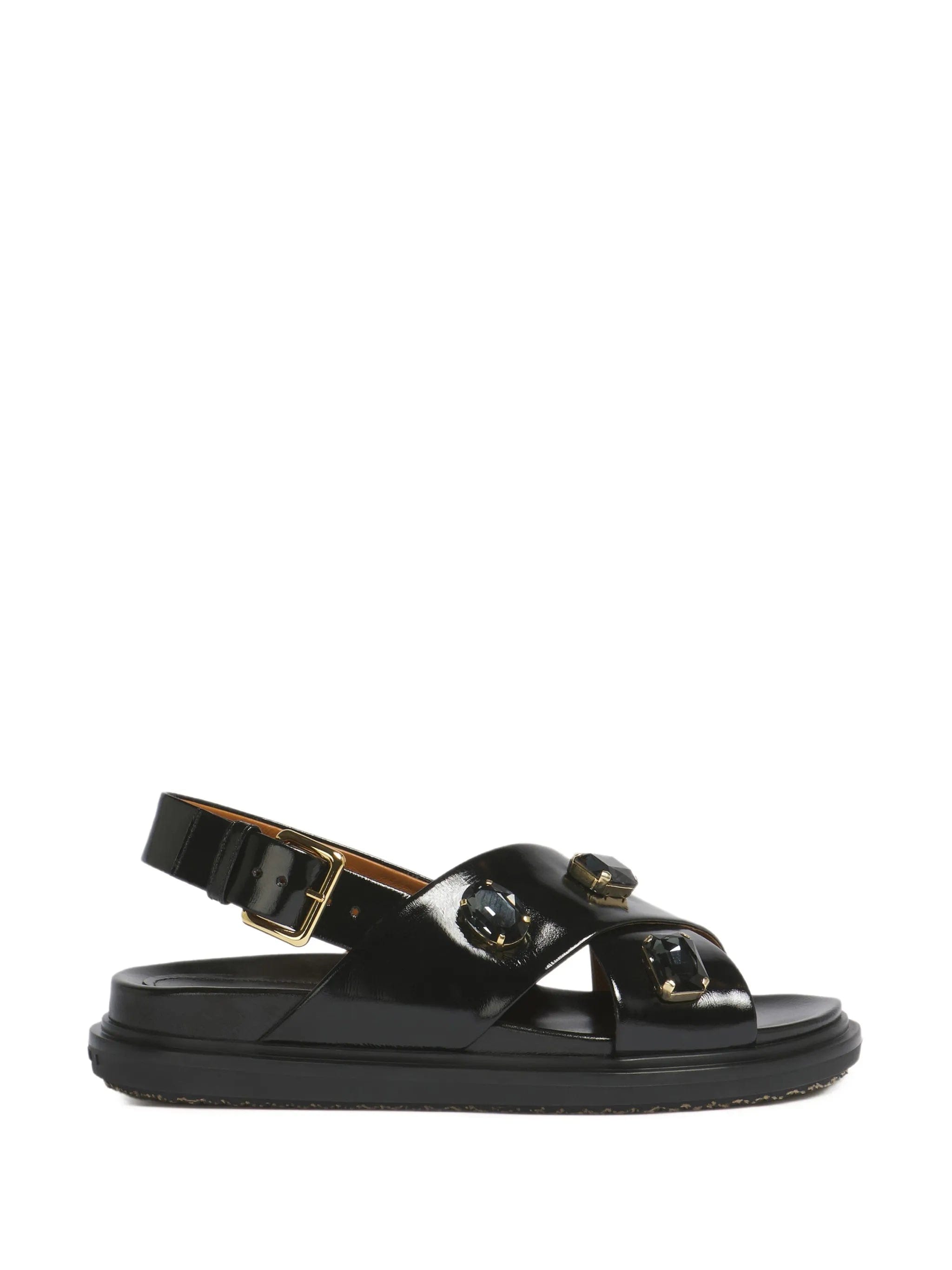 Marni crisscross crystal ovine leather sandals