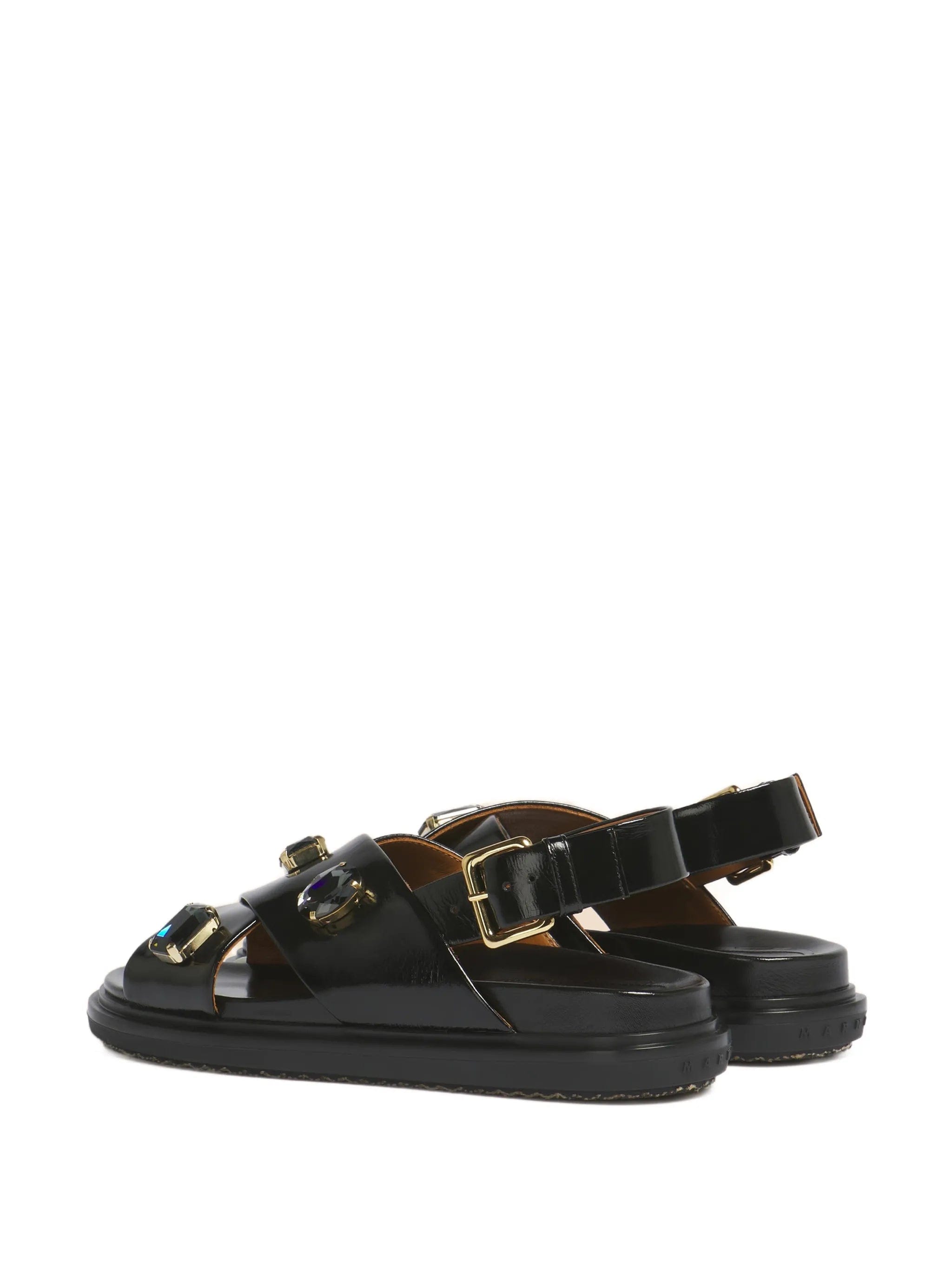 Marni crisscross crystal ovine leather sandals