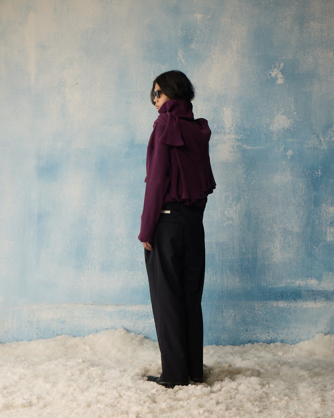 High Maroon High Neck Rib Full Sleeve