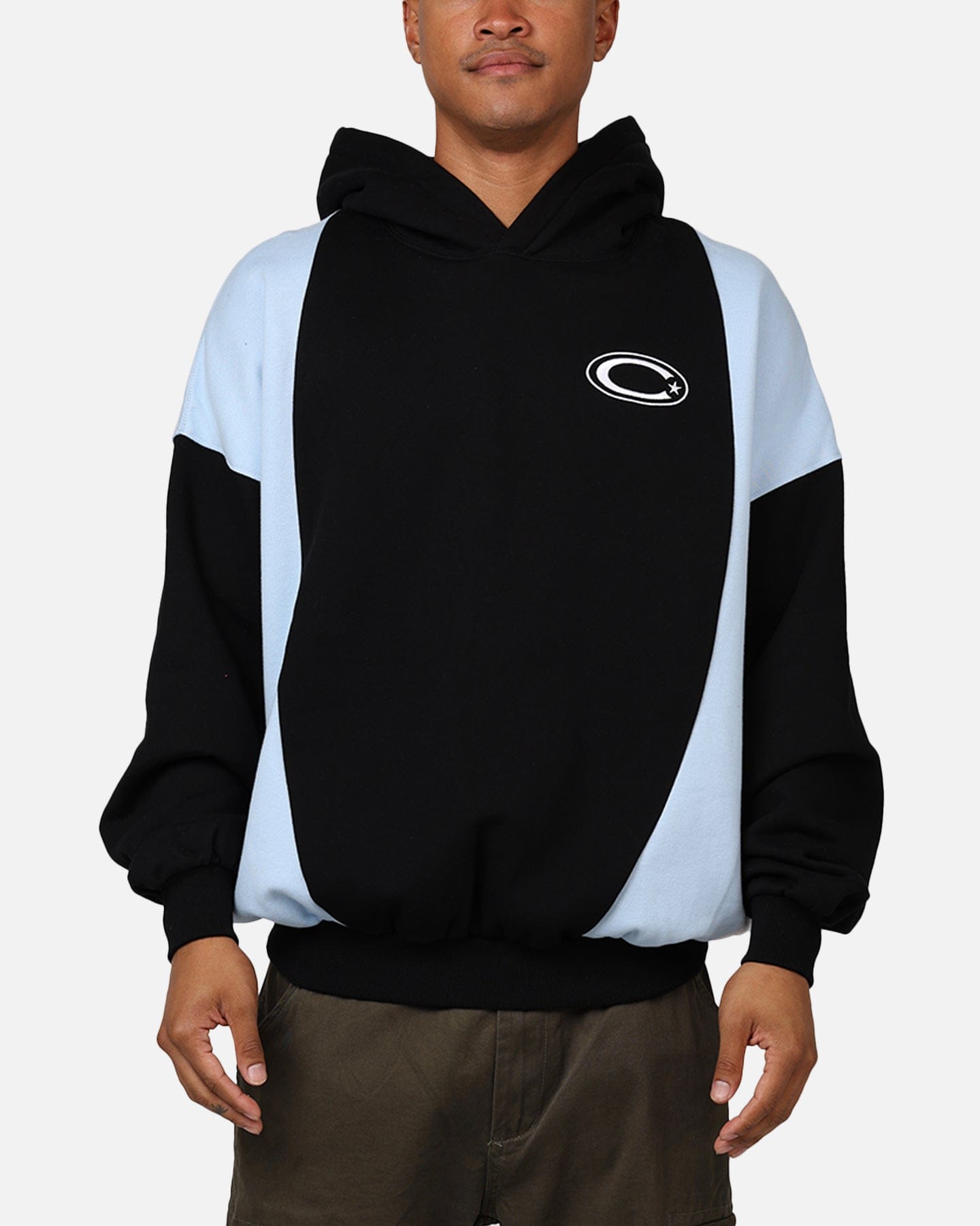 Carre C - Star Panel Oversized Hoodie Black/Blue/White