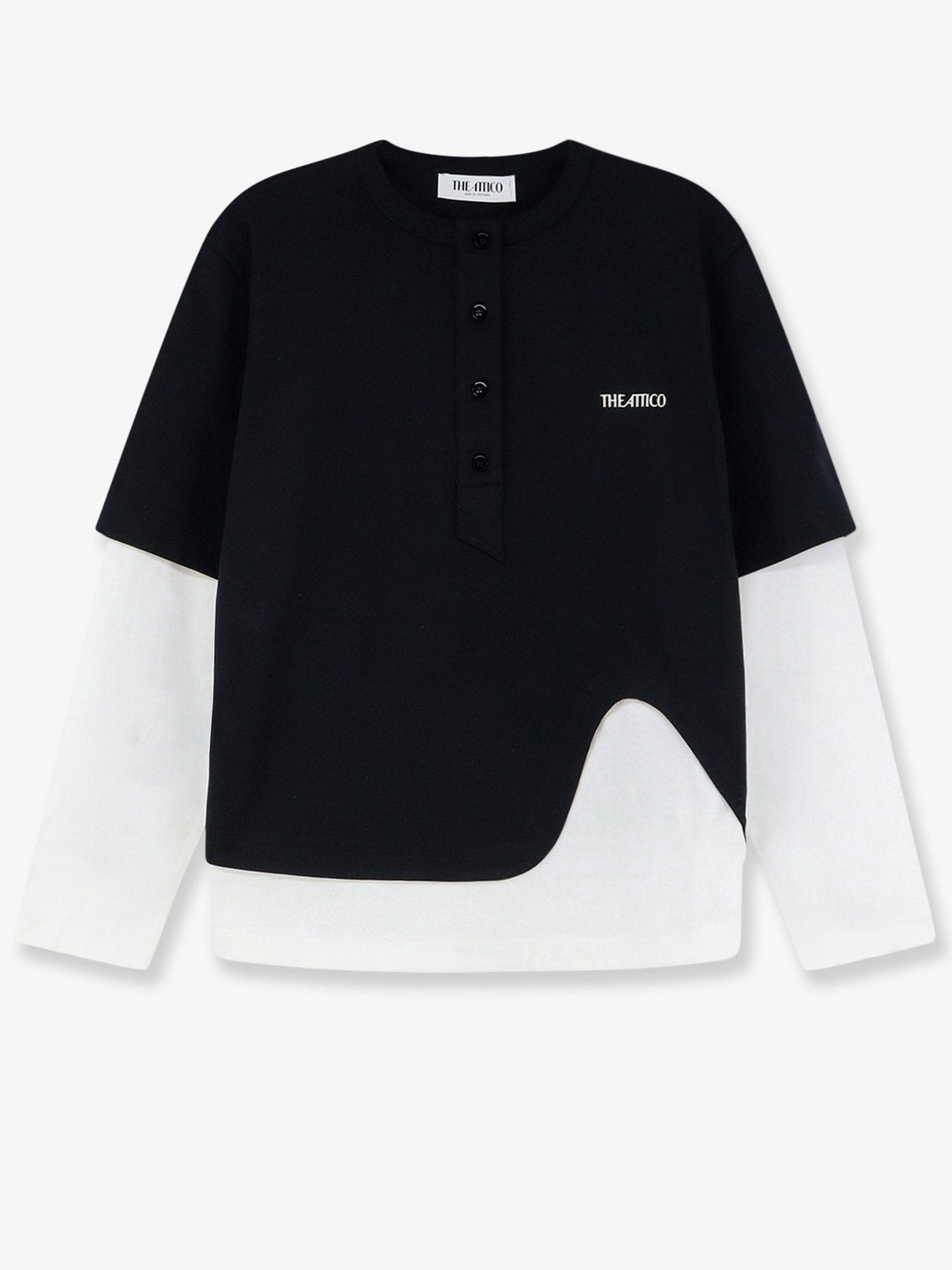 THE Attico Cotton T - shirt with embroidered logo on the front