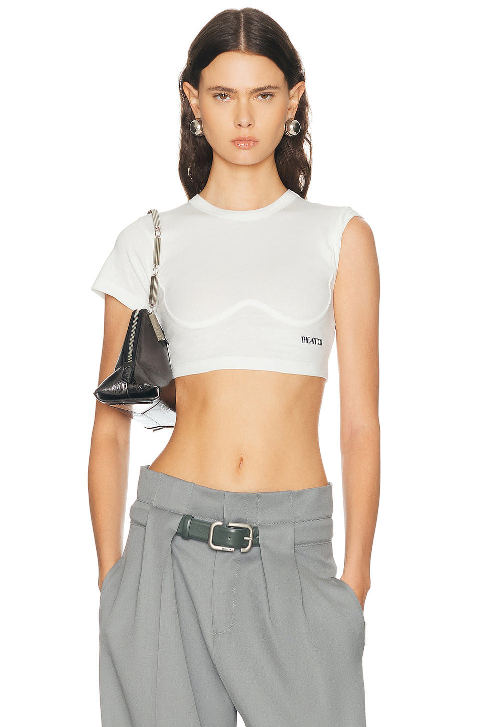 THE Attico Logo Crop T-Shirt