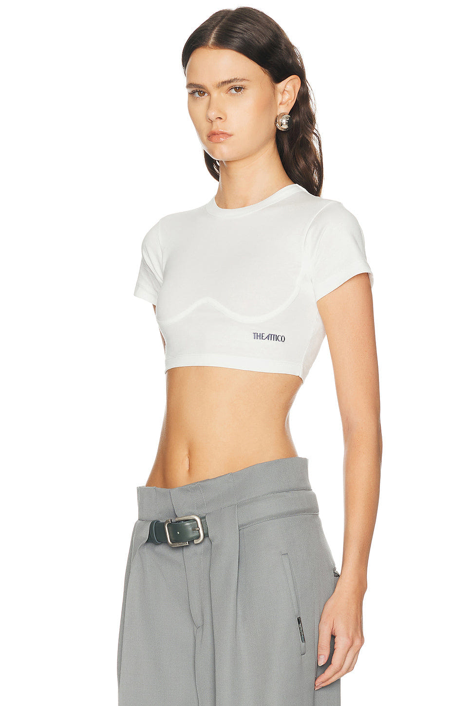 THE Attico Logo Crop T-Shirt