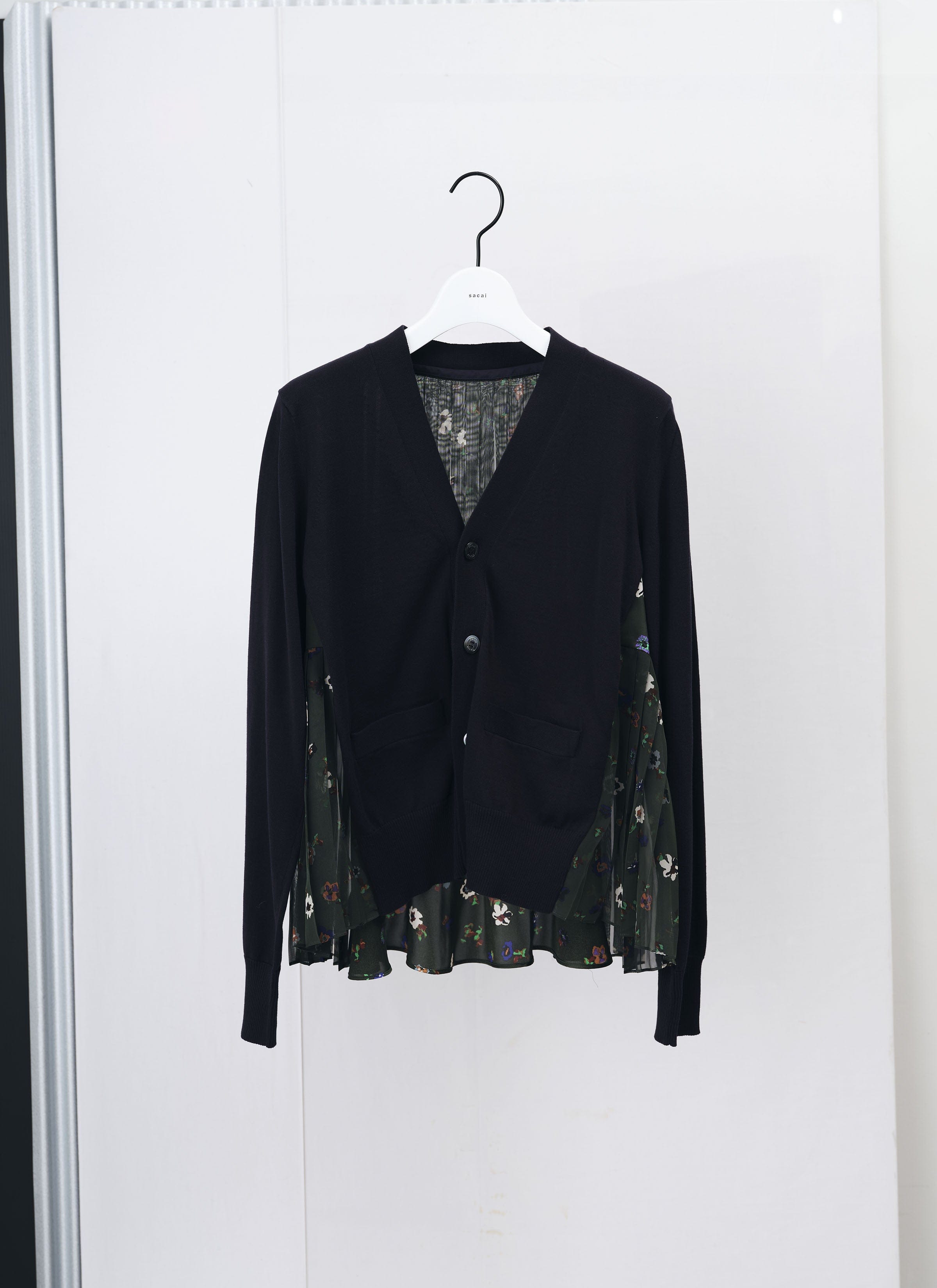 Knit Floral Print x Cotton Knit Cardigan
