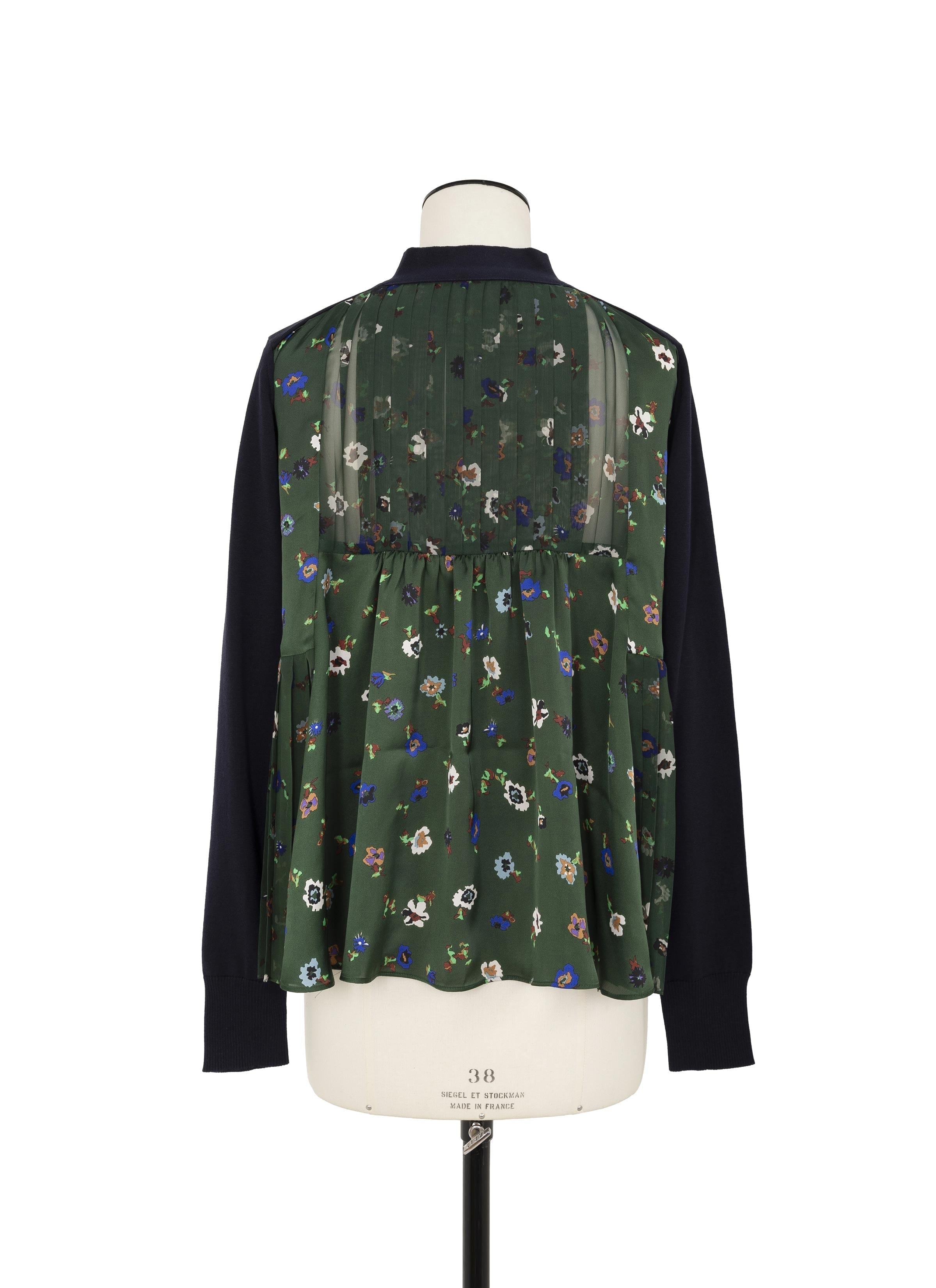 Knit Floral Print x Cotton Knit Cardigan