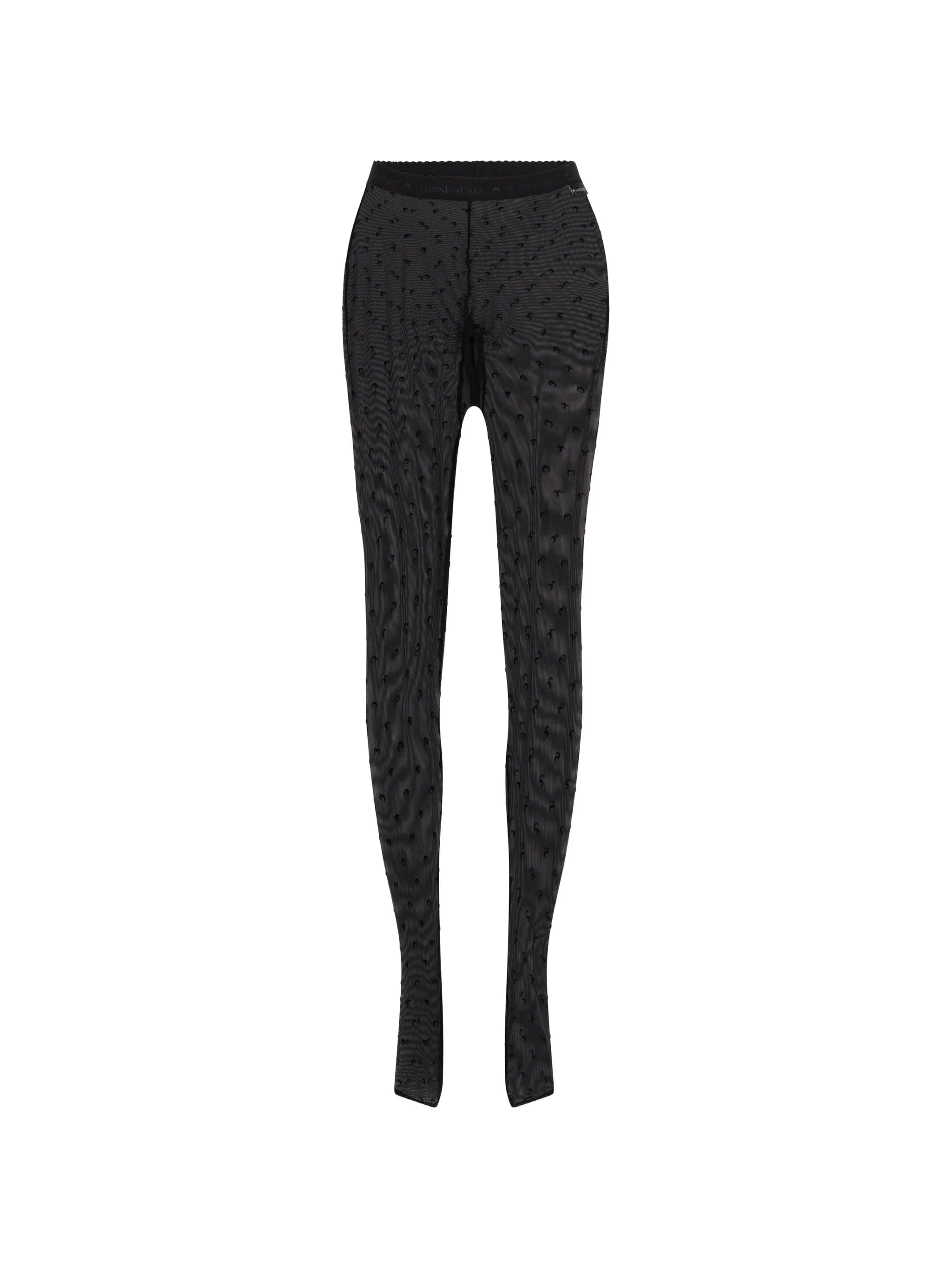 Marine Serre second skin high - waisted closed - feet plumetis tights