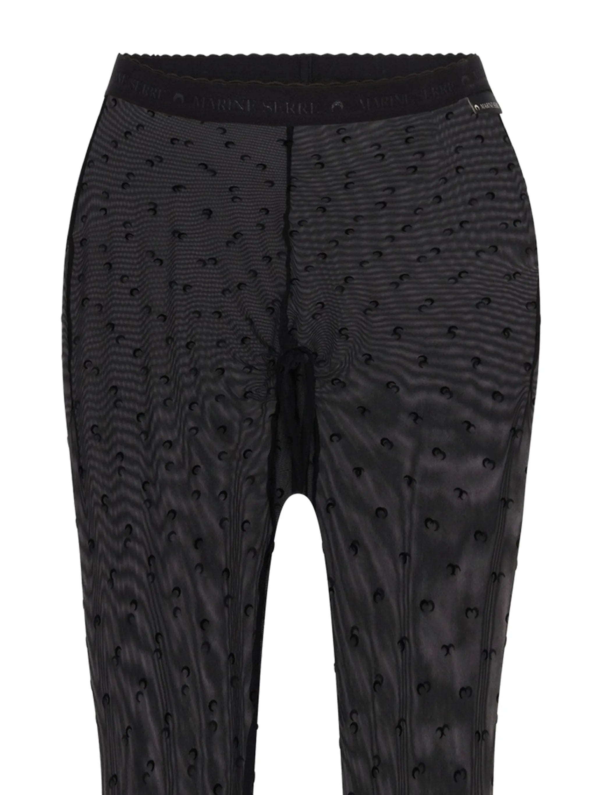 Marine Serre second skin high - waisted closed - feet plumetis tights