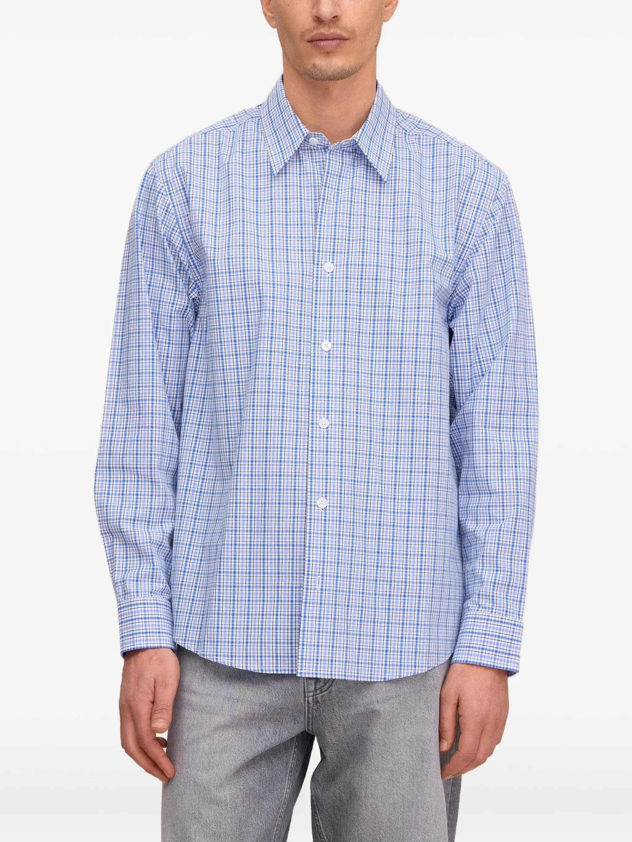 NN07 Quinsy check - pattern long - sleeve shirt