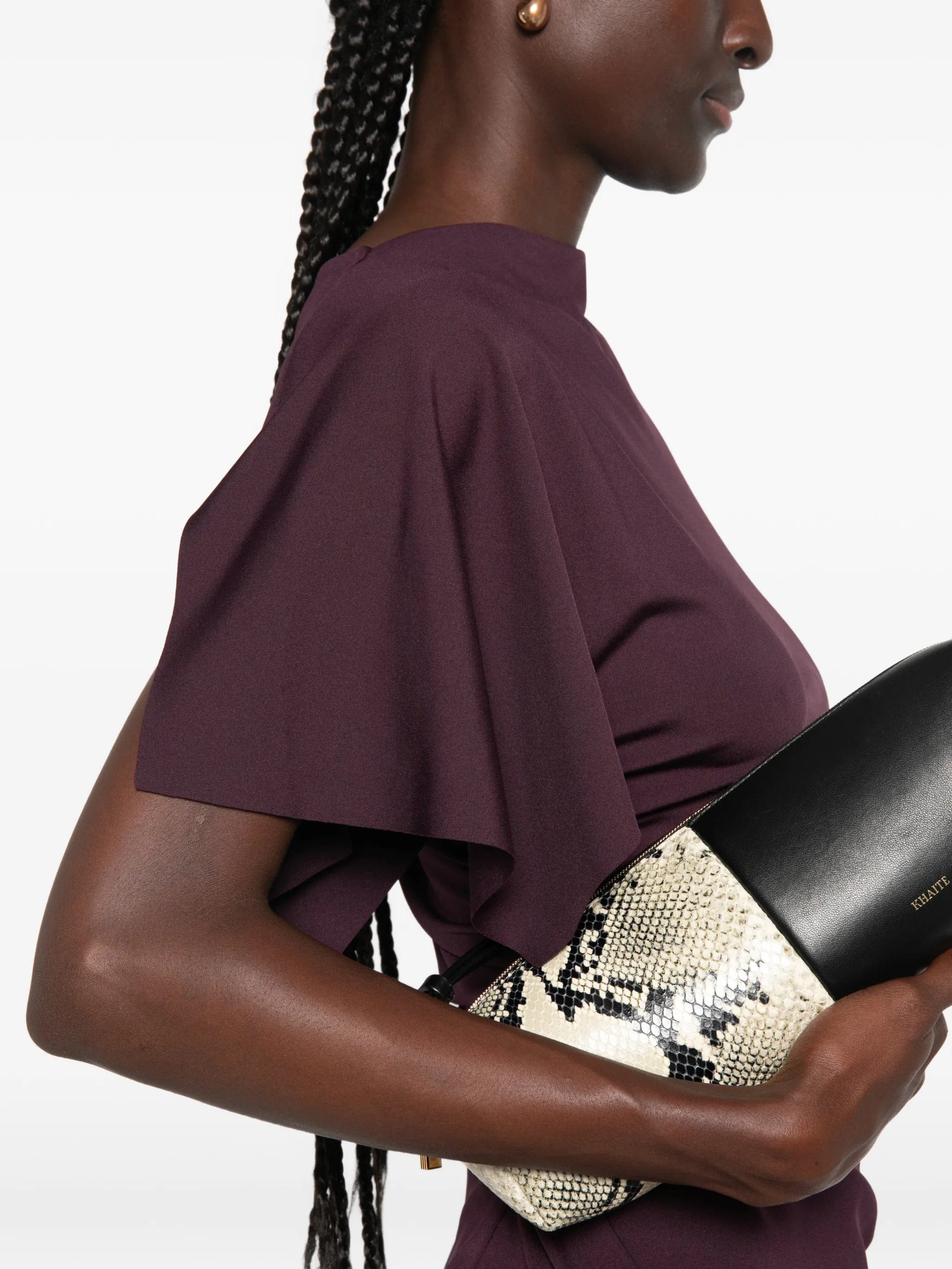 Victoria Beckham ruched short - sleeve midi dress