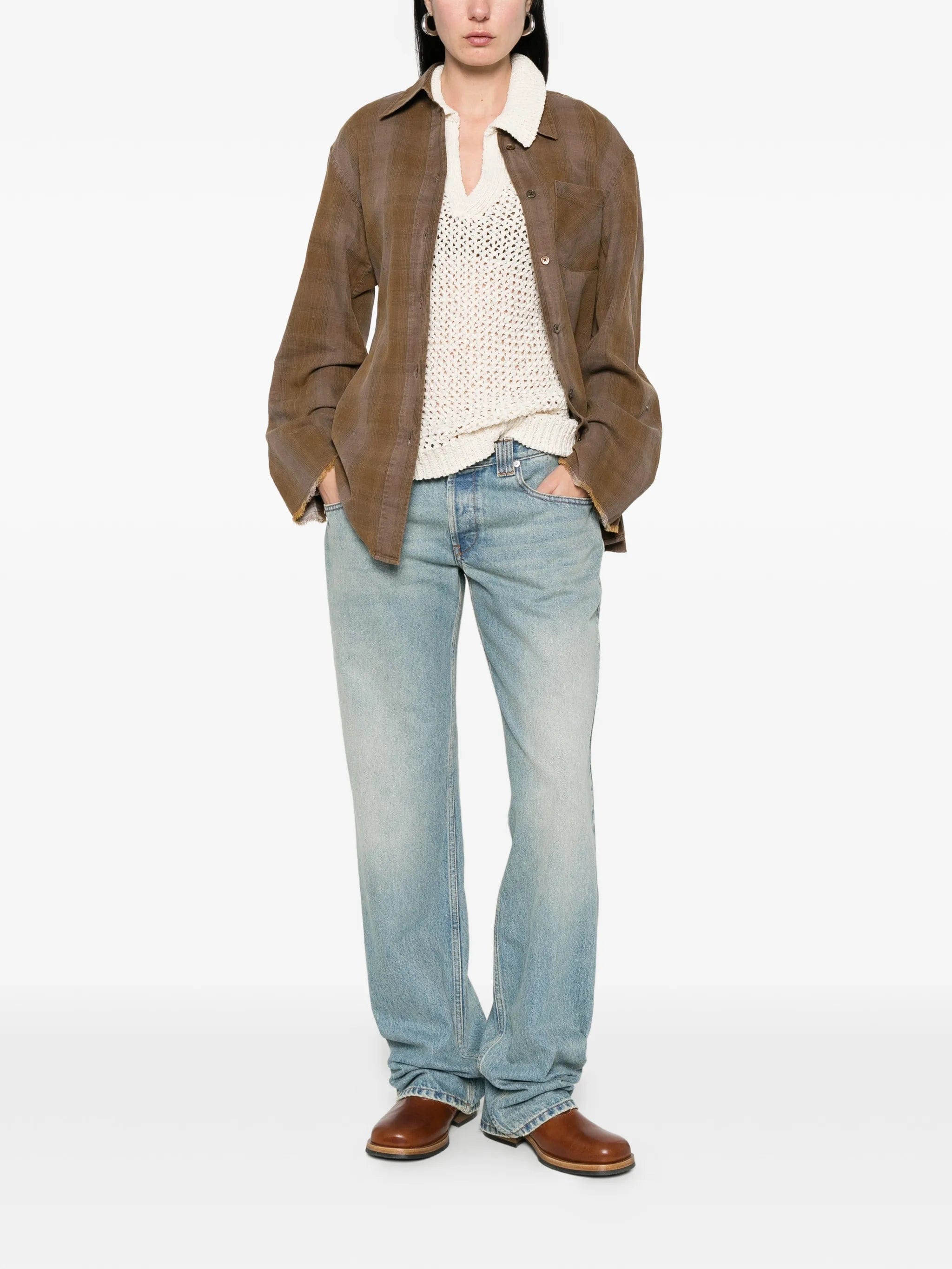 Aries Tyrone distressed low - rise jeans