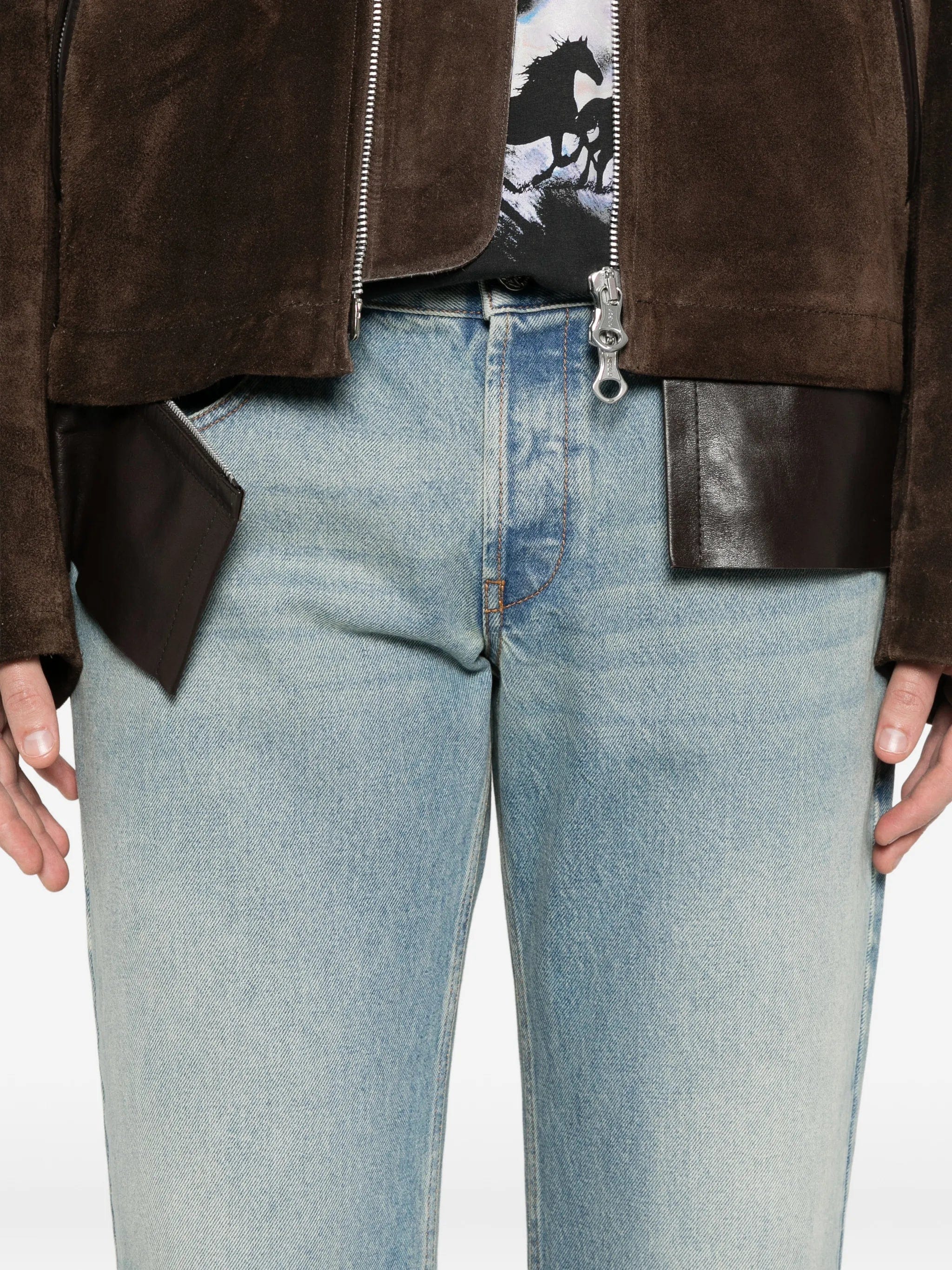 Aries Tyrone distressed low - rise jeans