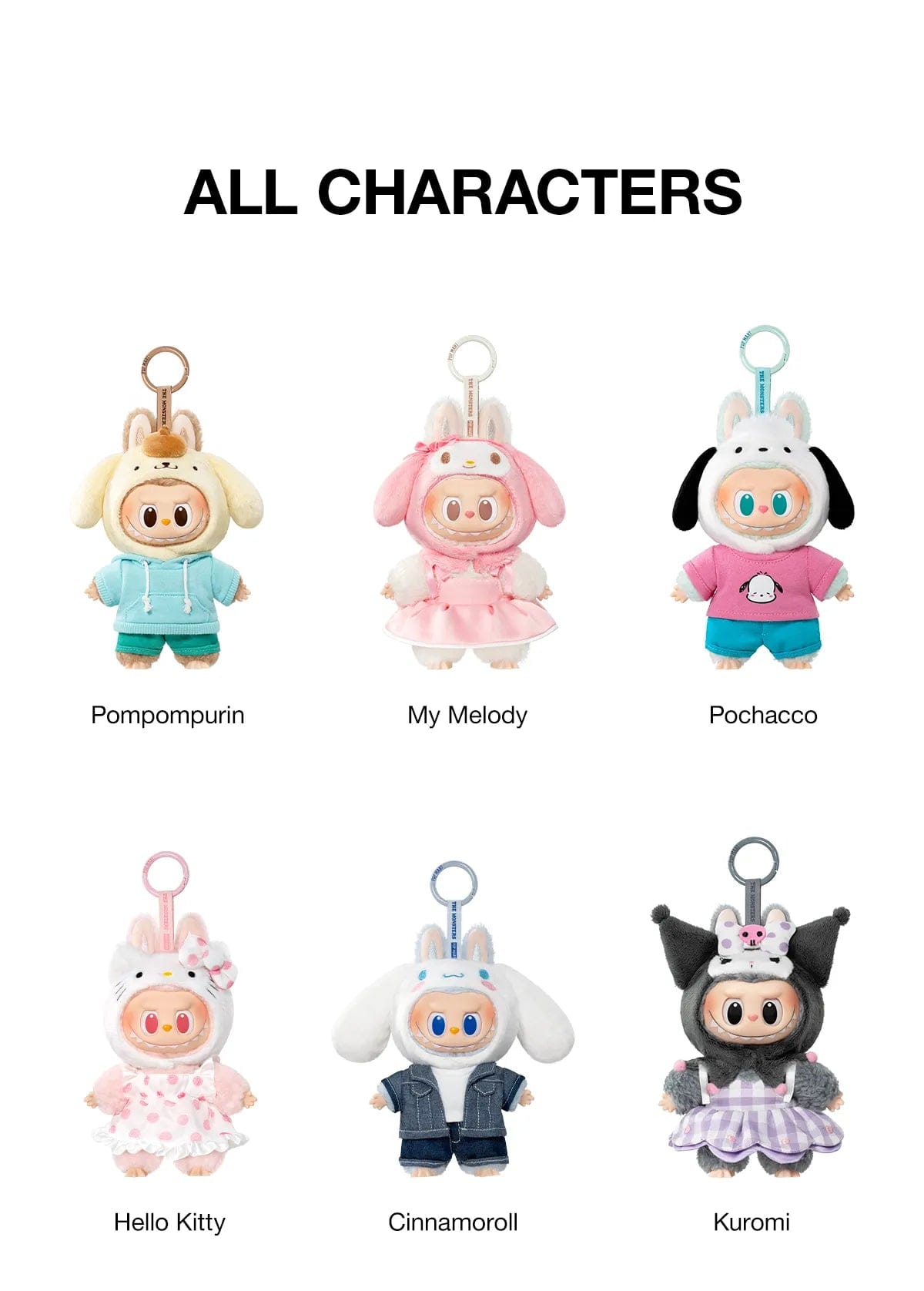Popmart THE MONSTERS LABUBU × Sanrio Characters Series - Vinyl Plush Pendant Blind Box