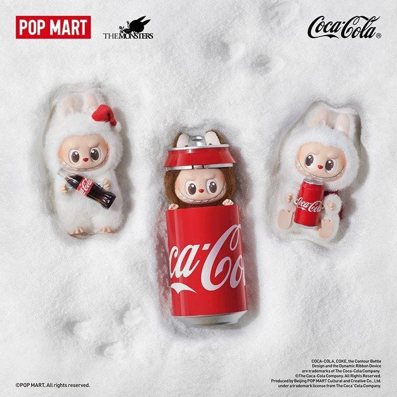 Popmart The Monsters Labubu V3 ZIMOMO Coca Cola Vinyl Face Plush Pendant