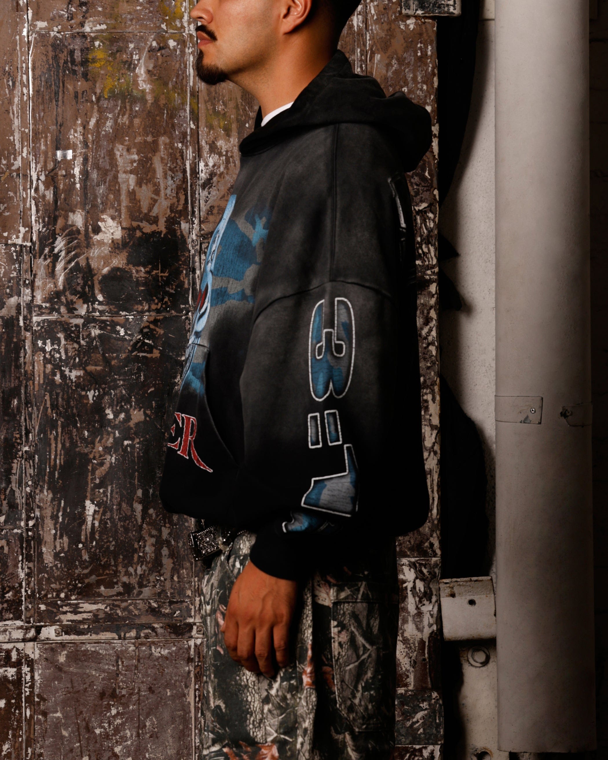 Loiter x WWE Stone Cold Premium Hoodie Vintage Black