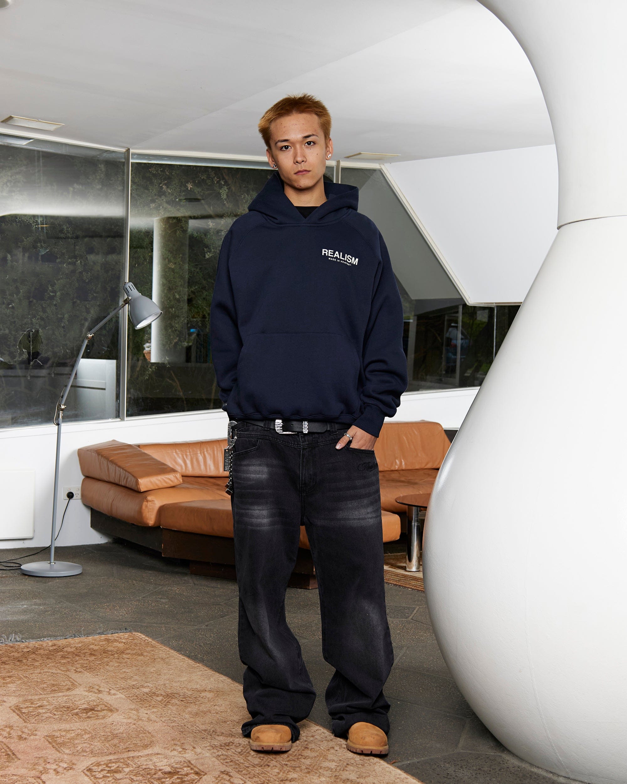 Realism SSS REALISM HEAVEN LOGO HOODIE MARINE
