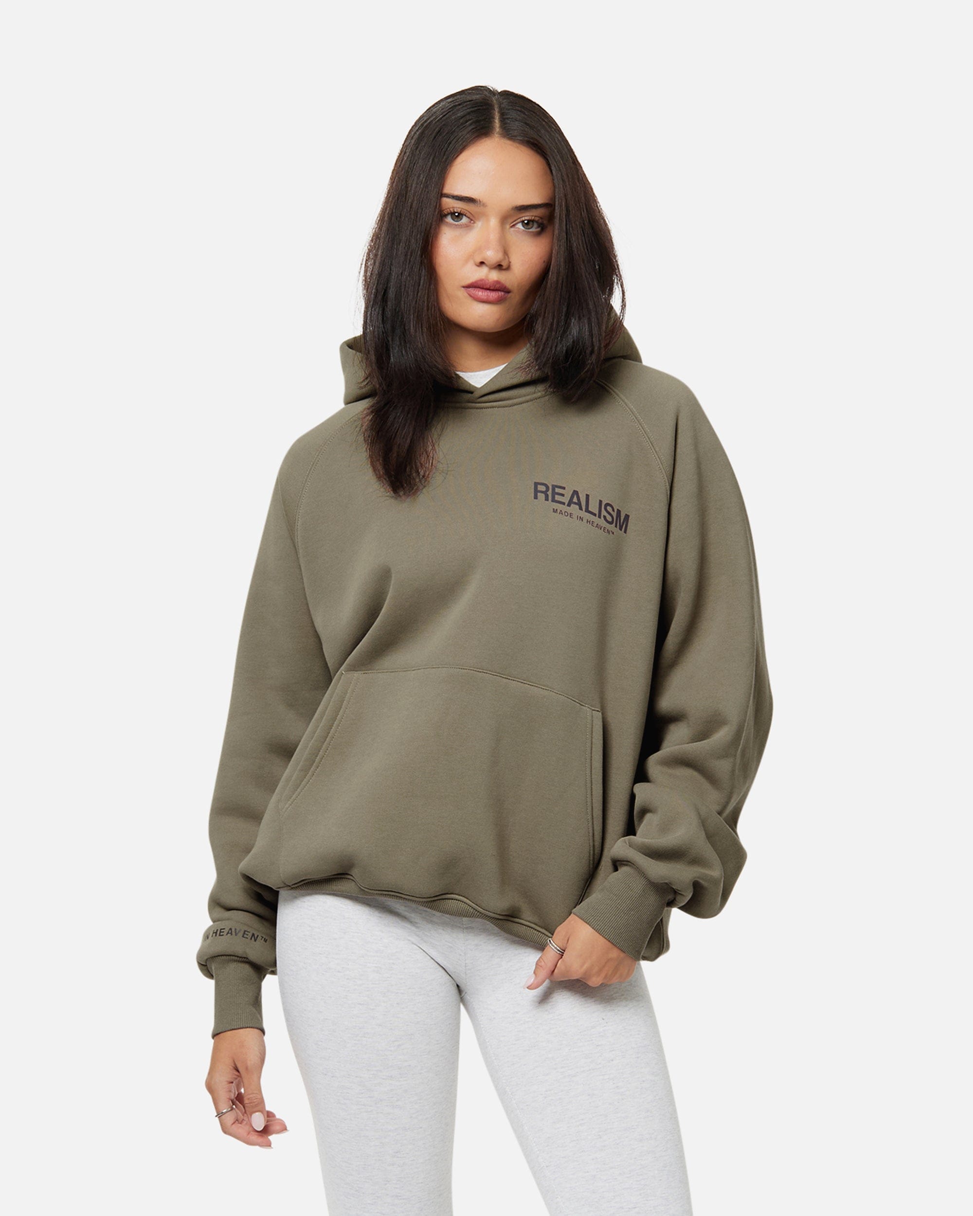 Realism SSS REALISM HEAVEN LOGO REFLECTIVE HOODIE CEMENT
