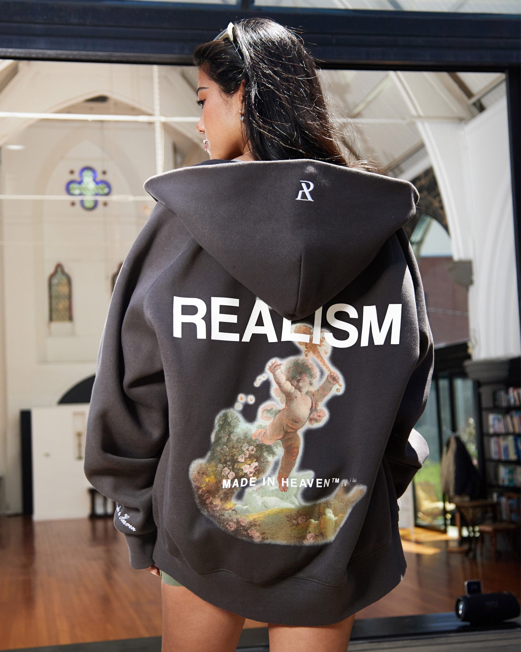 Realism SSS REALISM REALM OF ANGELS ZIP HOODIE ASPHALT