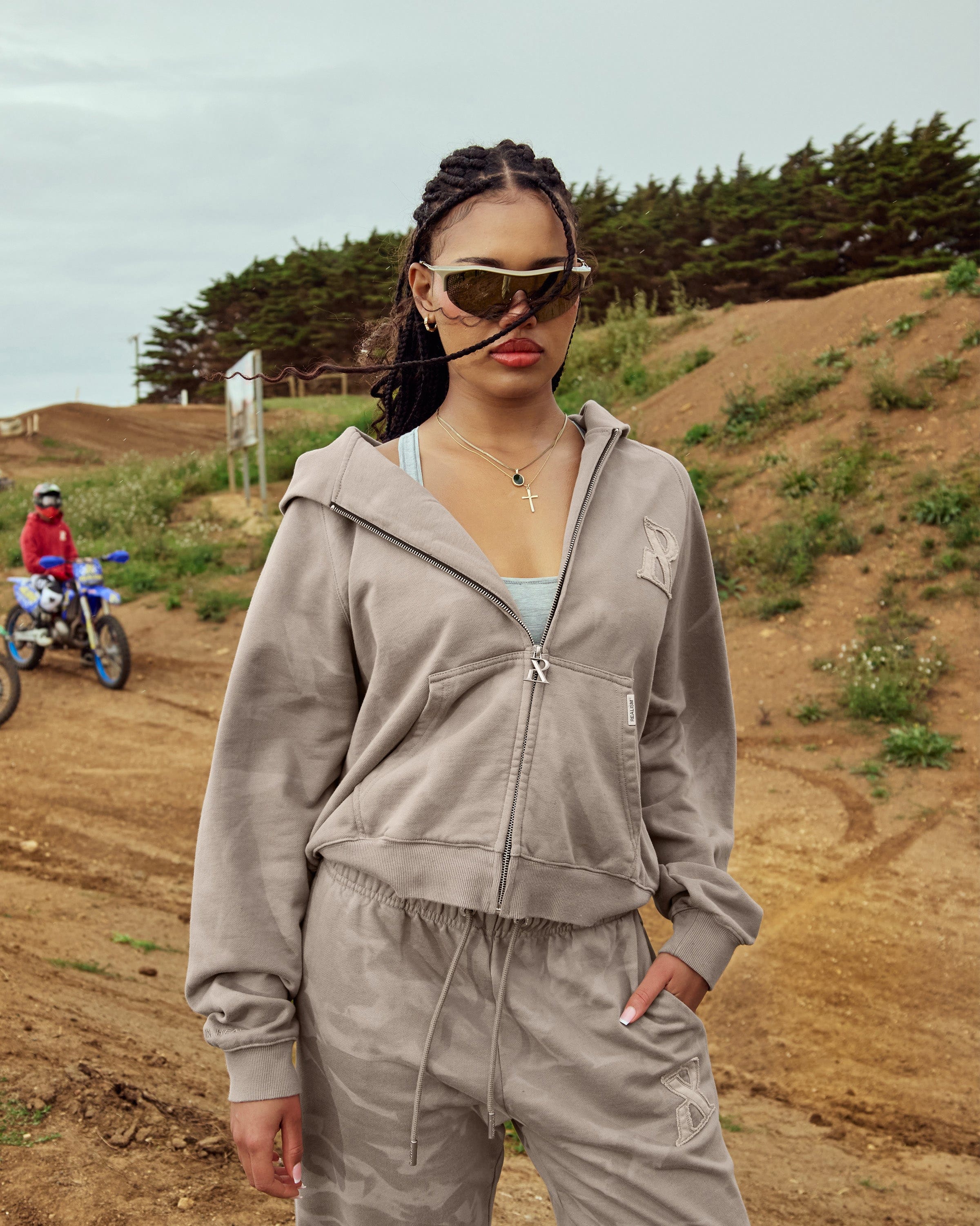 Realism SSS REALISM LEGACY ZIP HOODIE WASHED STONE