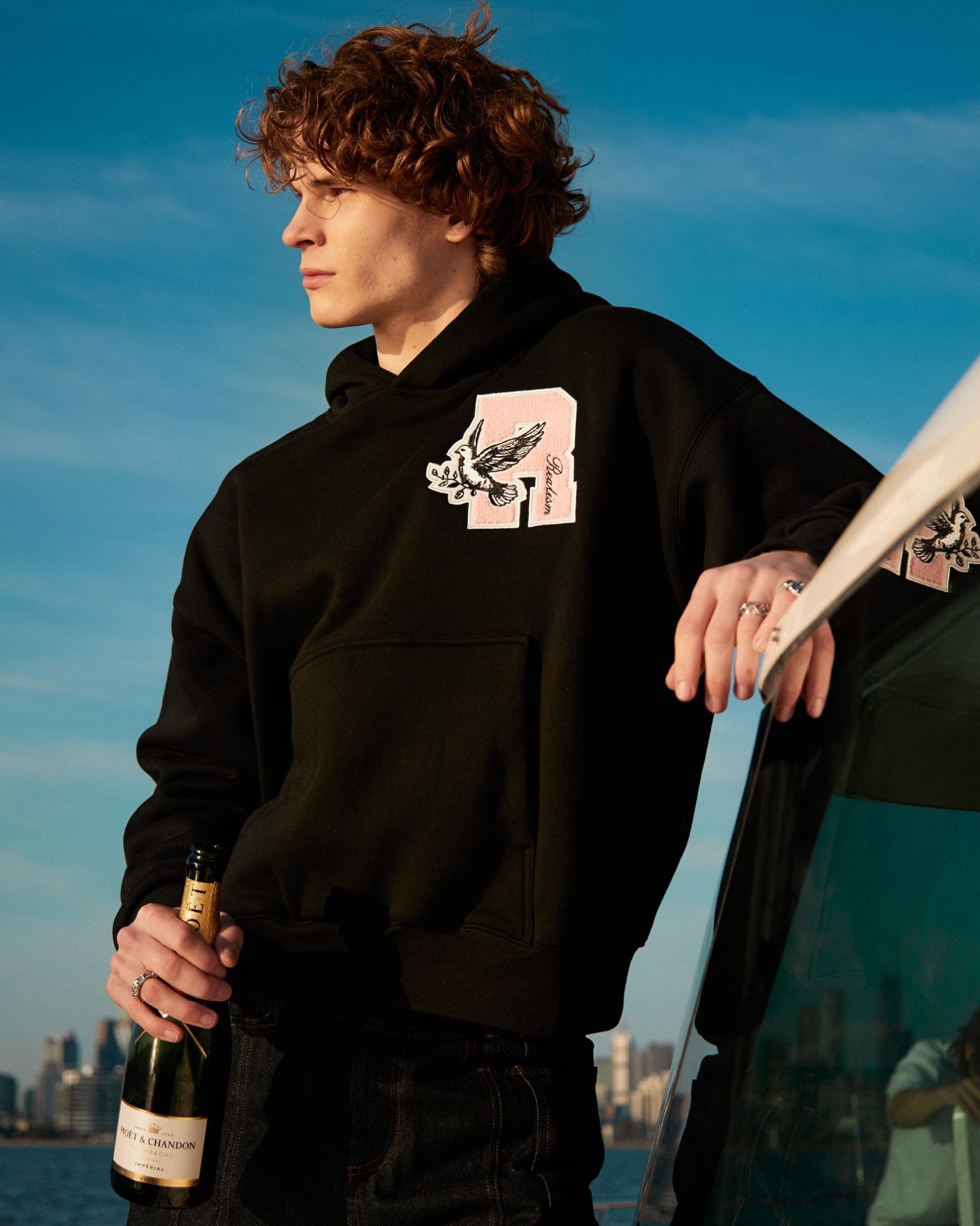 Realism SSS REALISM COLLEGE TEAM HOODIE V2 MIDNIGHT PEACH
