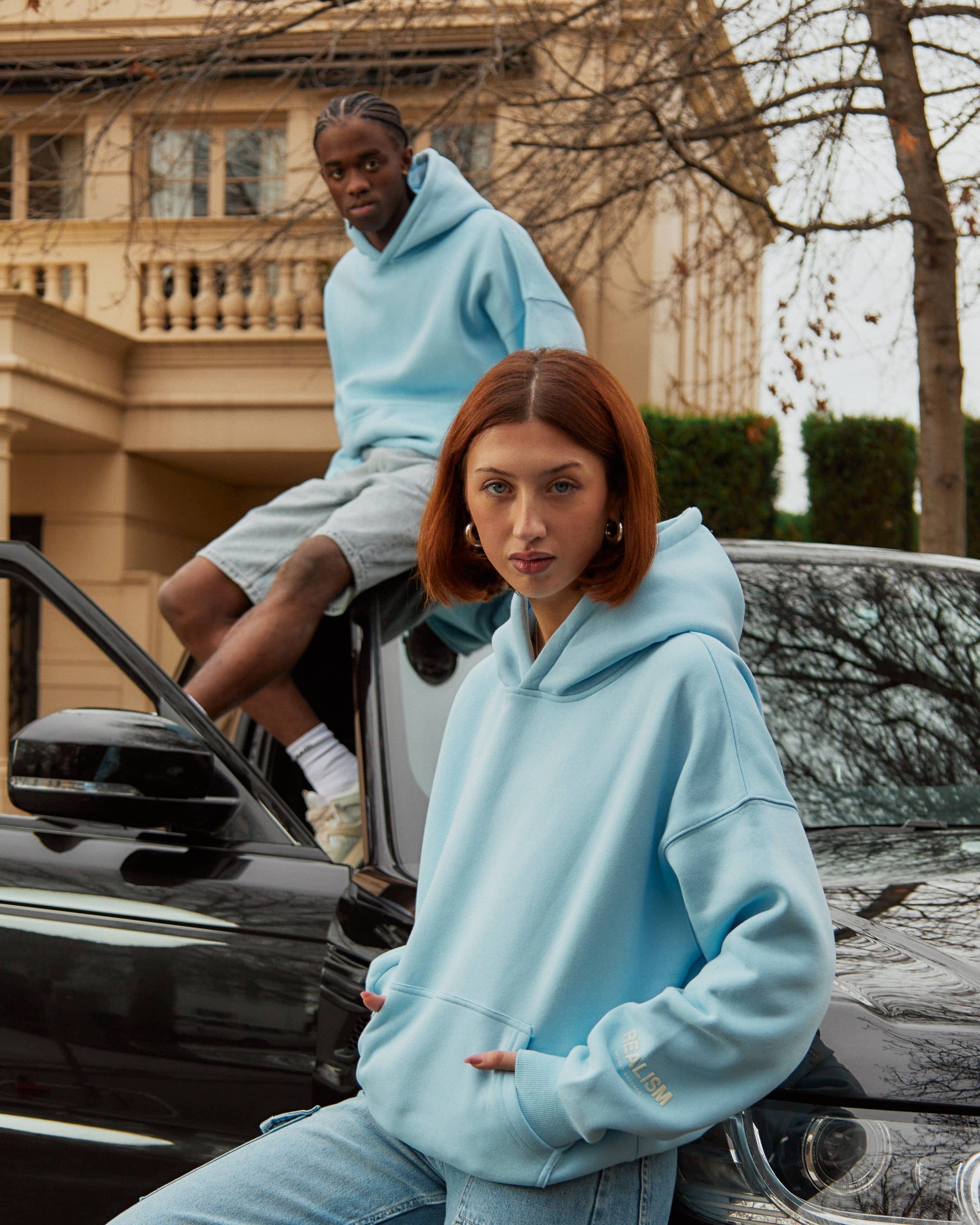 Realism SSS REALISM COURT BOXY HOODIE SKY BLUE