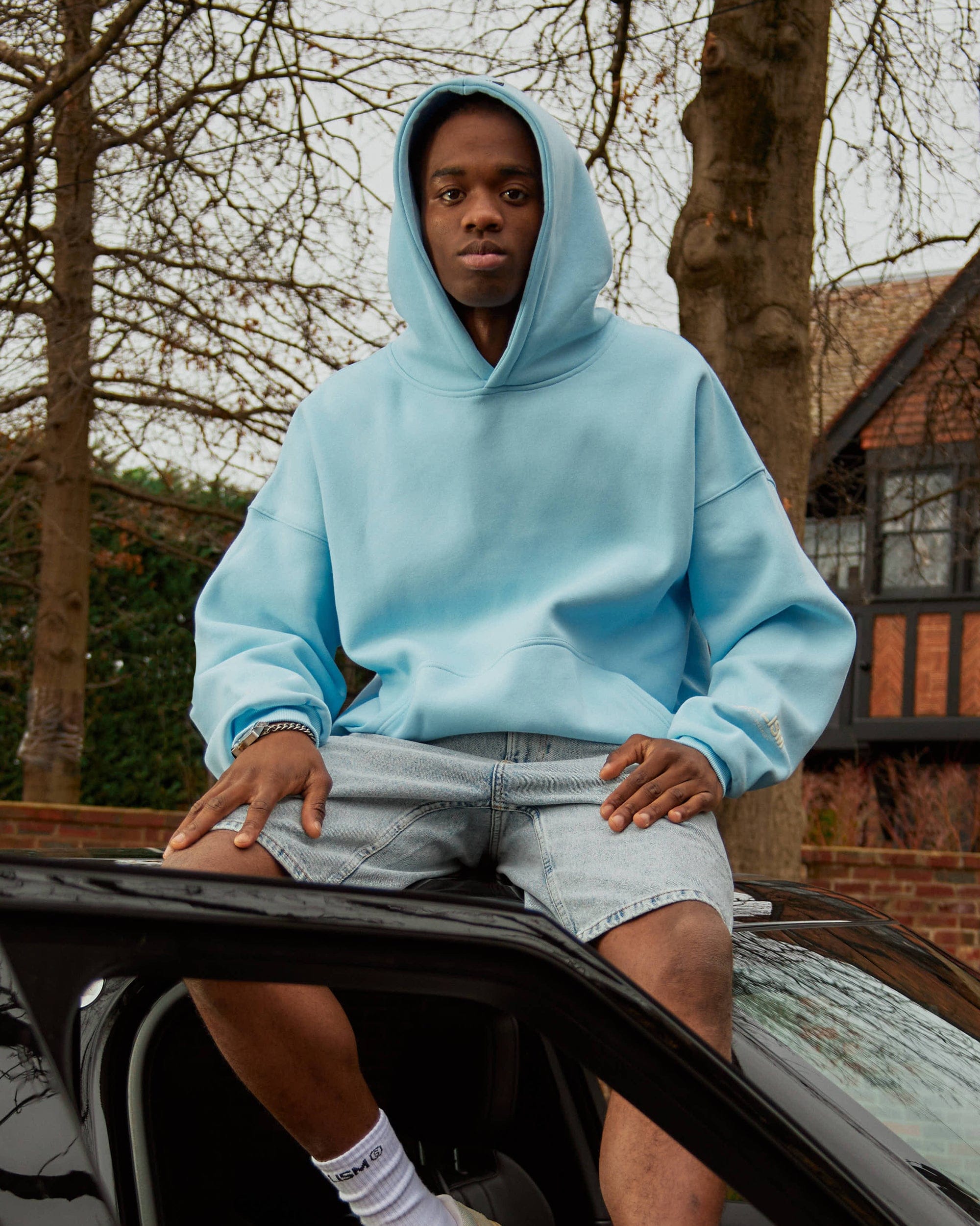 Realism SSS REALISM COURT BOXY HOODIE SKY BLUE