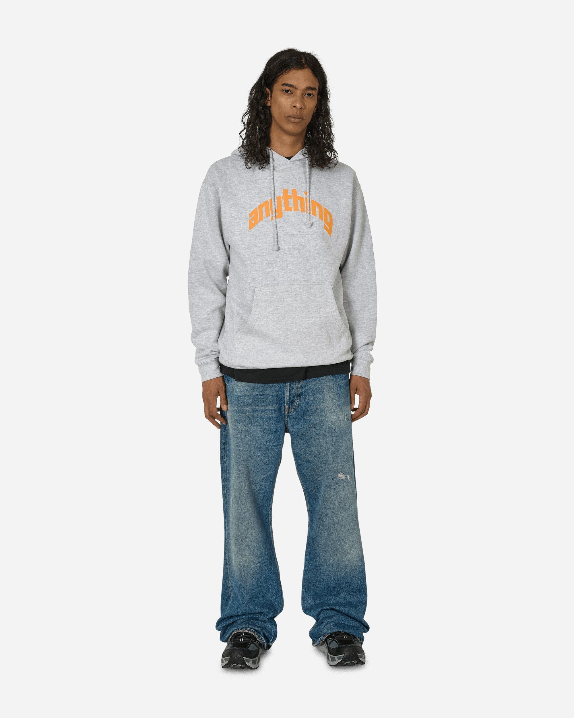 Anything Curved Logo Hoodie Heather Grey