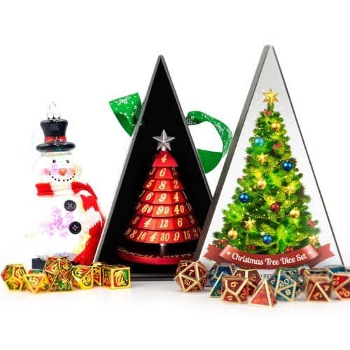Hymgho Aluminum Christmas Tree 7 Dice Set - Choose a color
