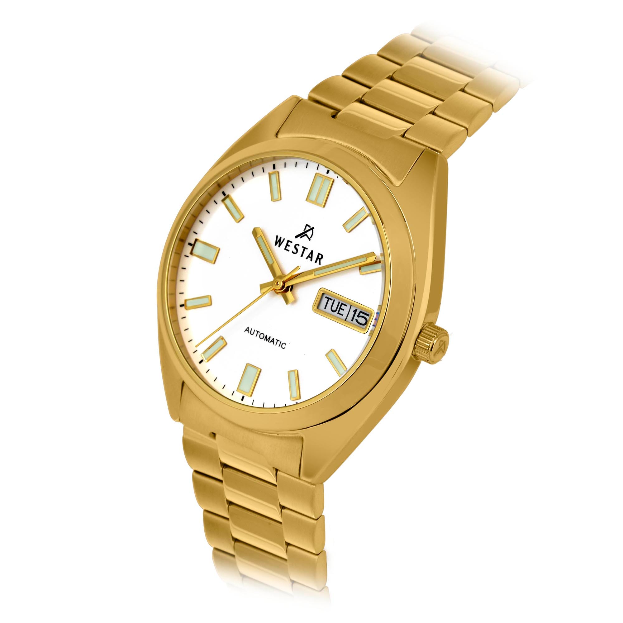 Westar Men's Automatic - White Dial, Gold Bracelet Watch - 80017GPN101