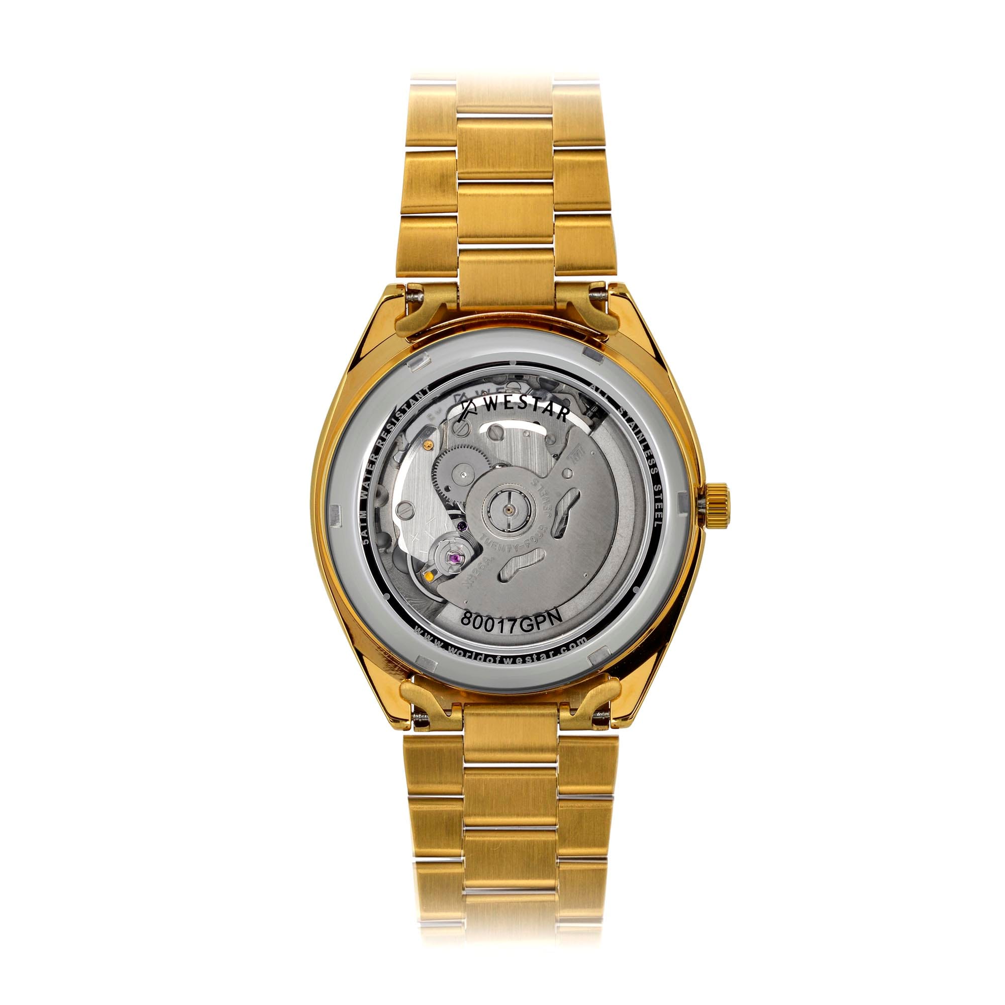 Westar Men's Automatic - White Dial, Gold Bracelet Watch - 80017GPN101